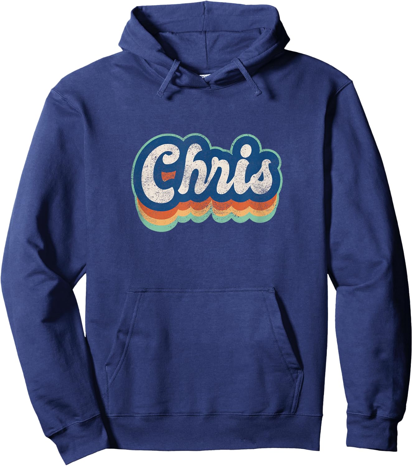 Chris First Name Boy Vintage Style 70s 80s Personalized Hoodie - Hoodie | Navy