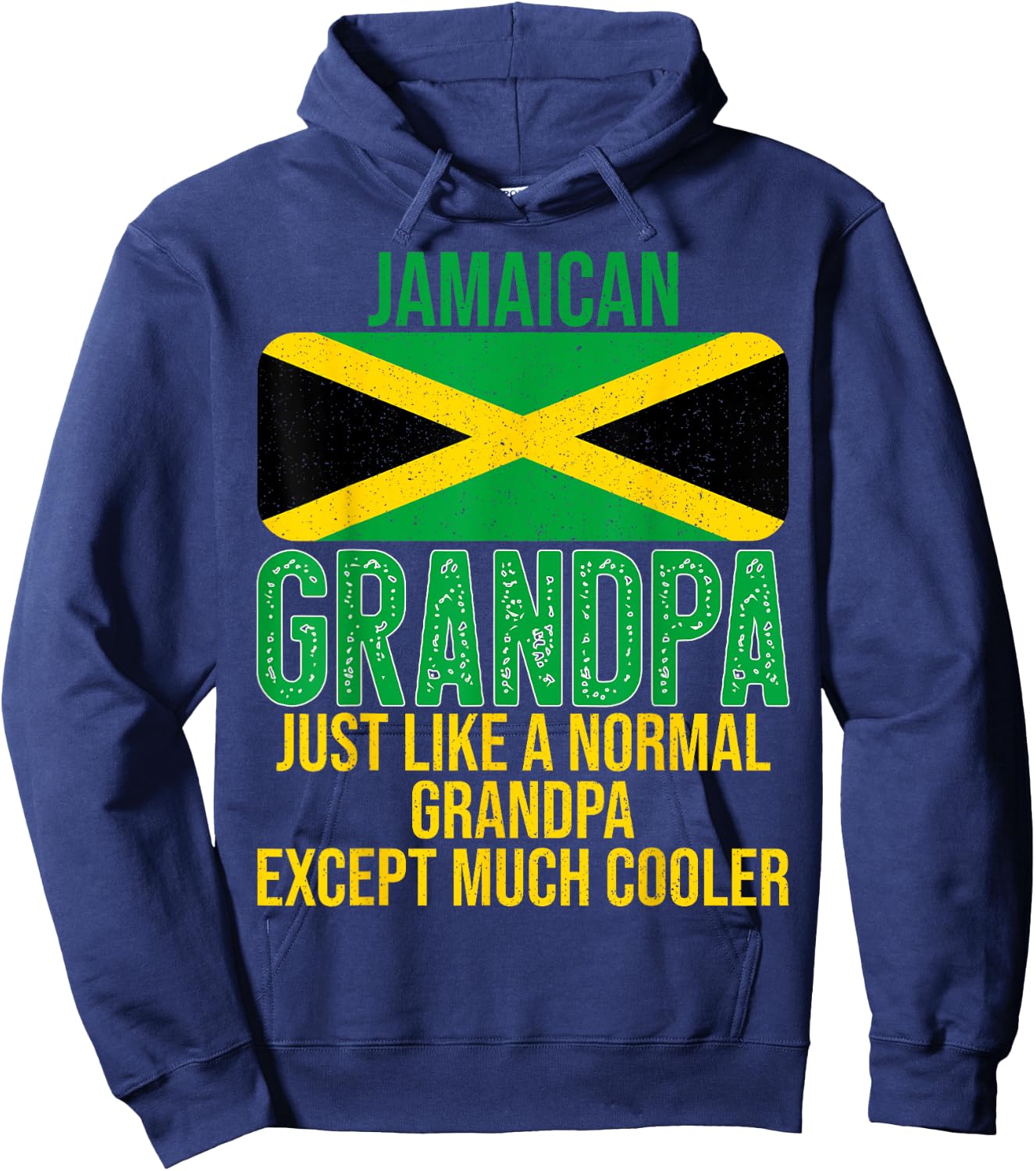Vintage Jamaican Grandpa Jamaica Flag for Father's Day Hoodie - Hoodie | Navy