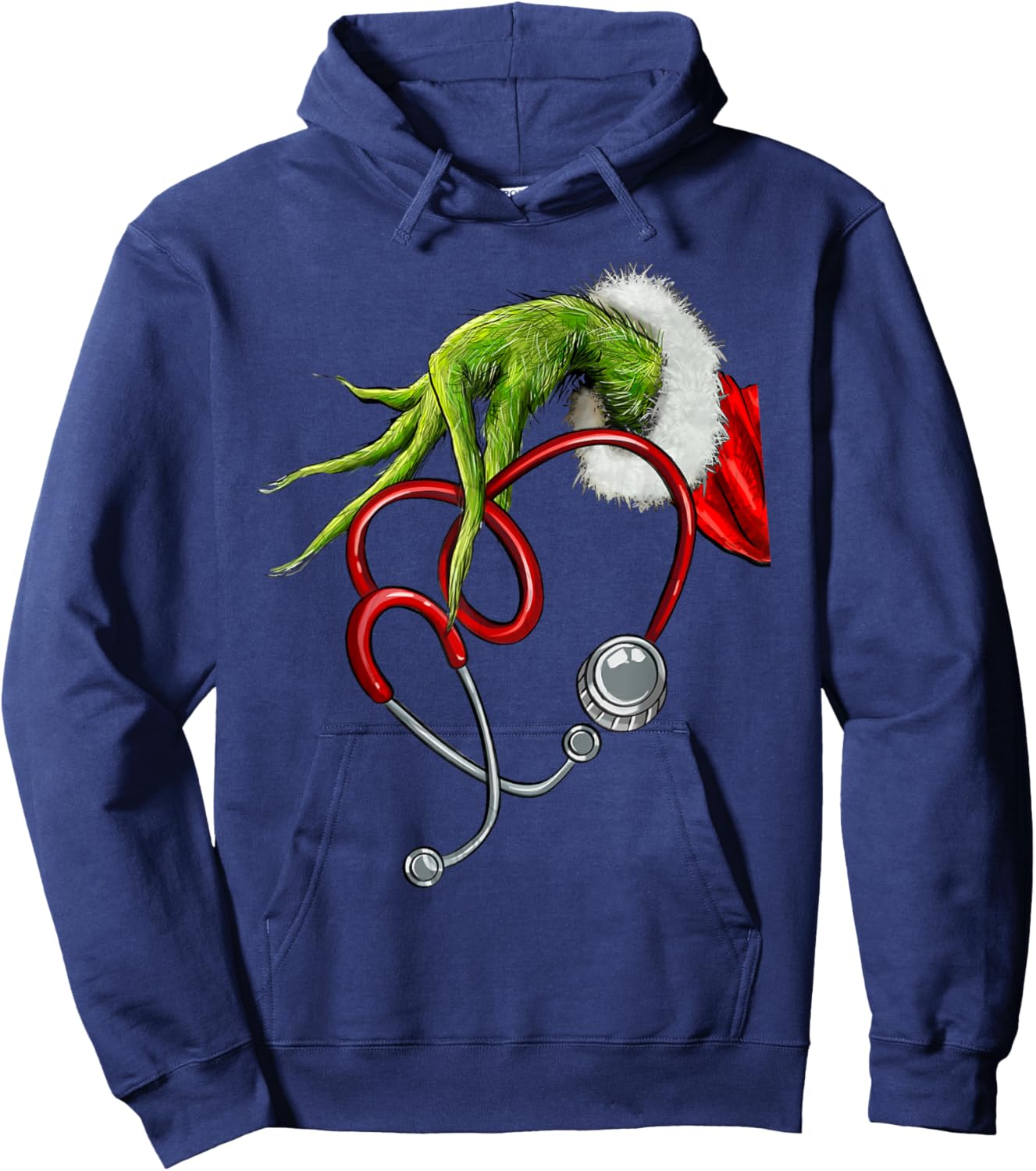 Nurse Funny Merry Christmas Stethoscope Nursing Xmas Pajamas Hoodie - Hoodie | Navy