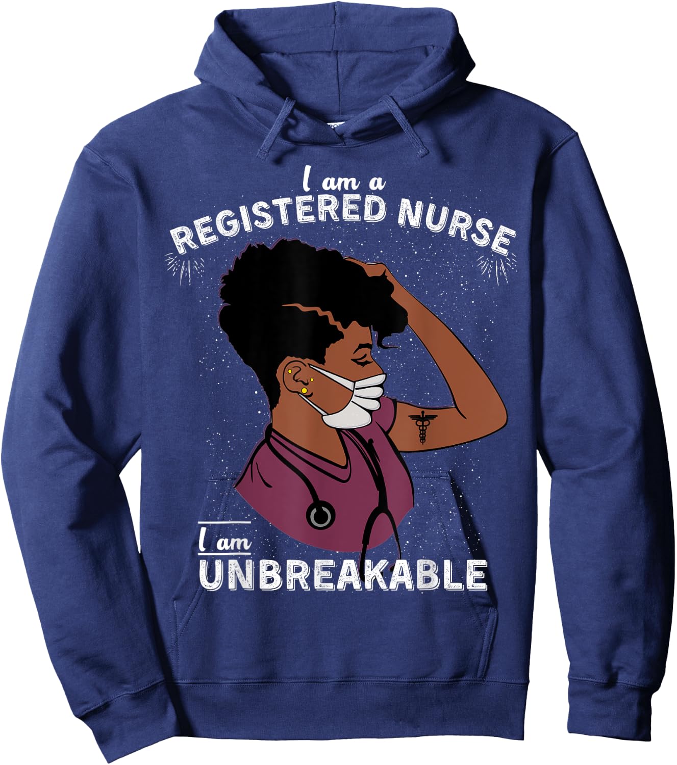 Gift For Registered Nurse Women RN Nurse Life Black Nurse Hoodie - Hoodie | Navy