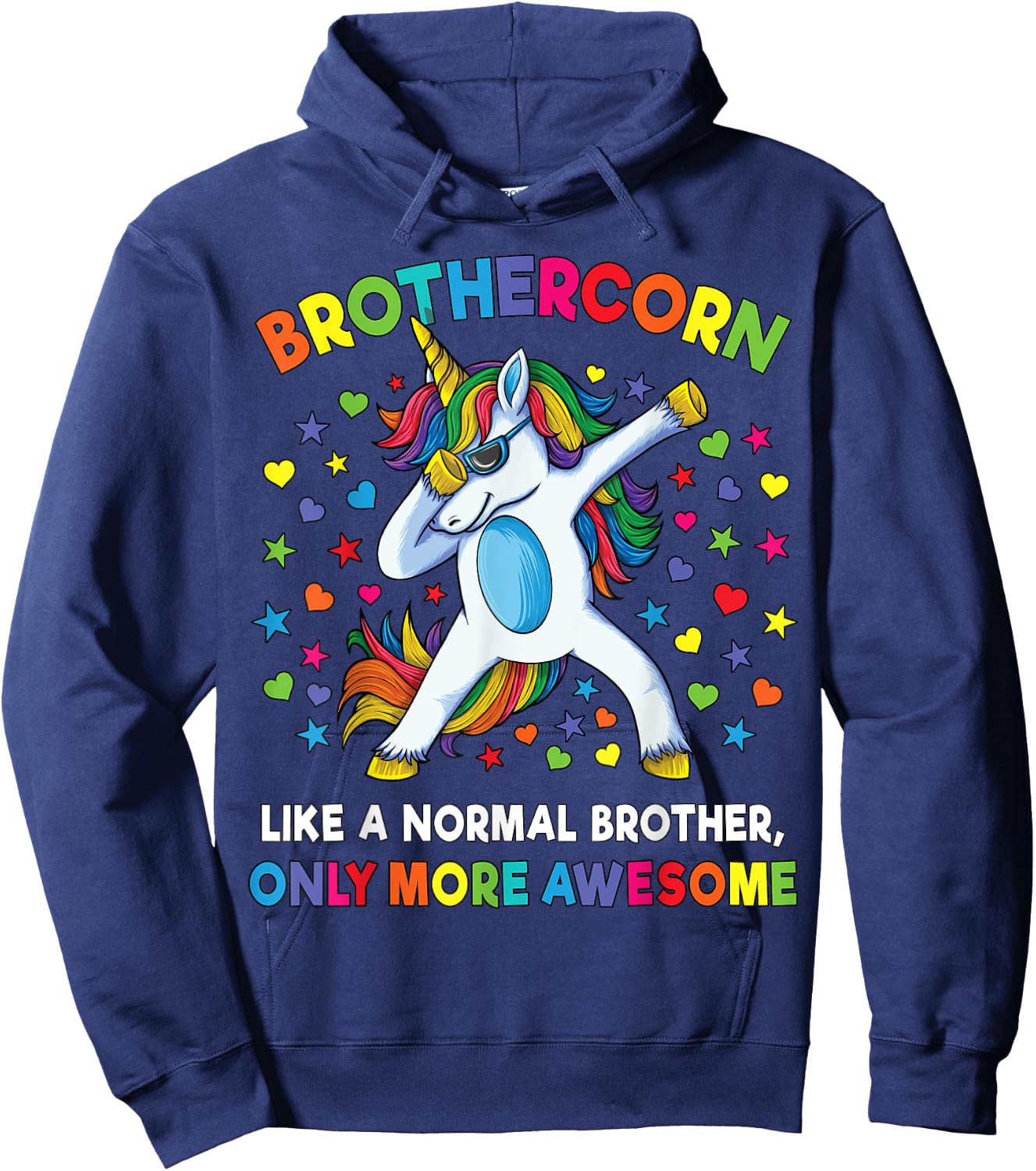 Brothercorn Like A Brother Only Awesome Dabbing Unicorn Men Hoodie - Hoodie | Navy