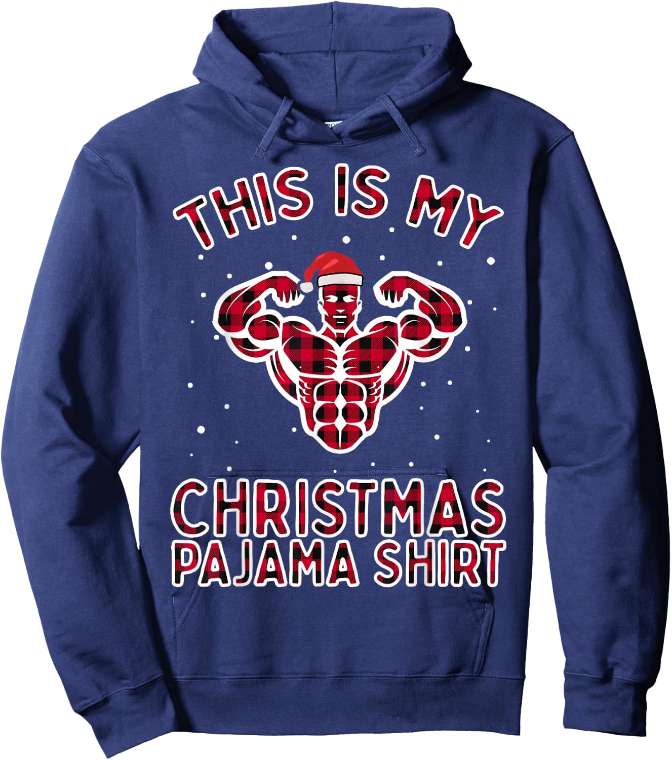 This Is My Christmas Workout Pajama Shirt - Bodybuilder Gift Hoodie - Hoodie | Navy