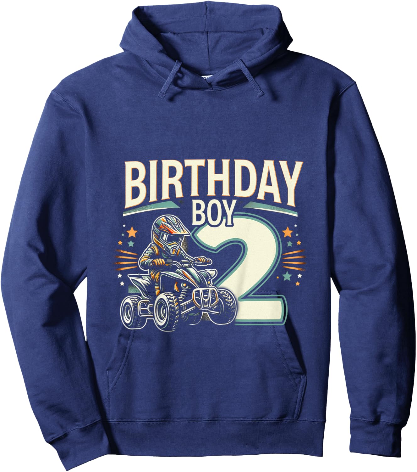 Kids 2 Year Old quad ATV Four Wheeler 2nd Birthday Boy Hoodie - Hoodie | Navy