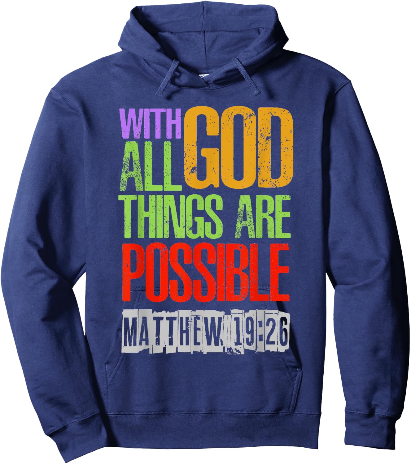 With GOD All Things Are Possible Hoodie - Hoodie | Navy