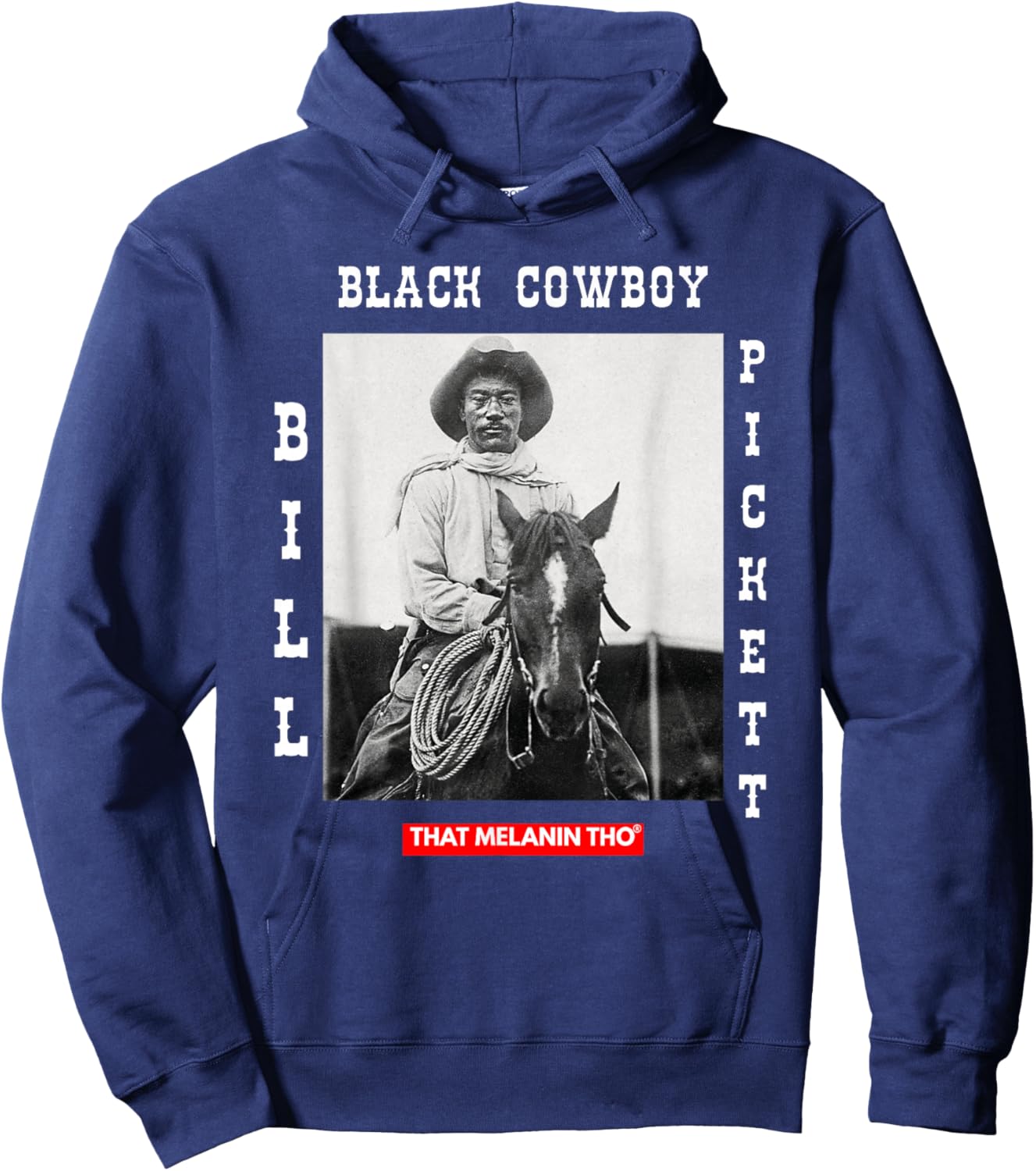 Black Cowboy Bill Pickett Cowboy African American History Hoodie - Hoodie | Navy