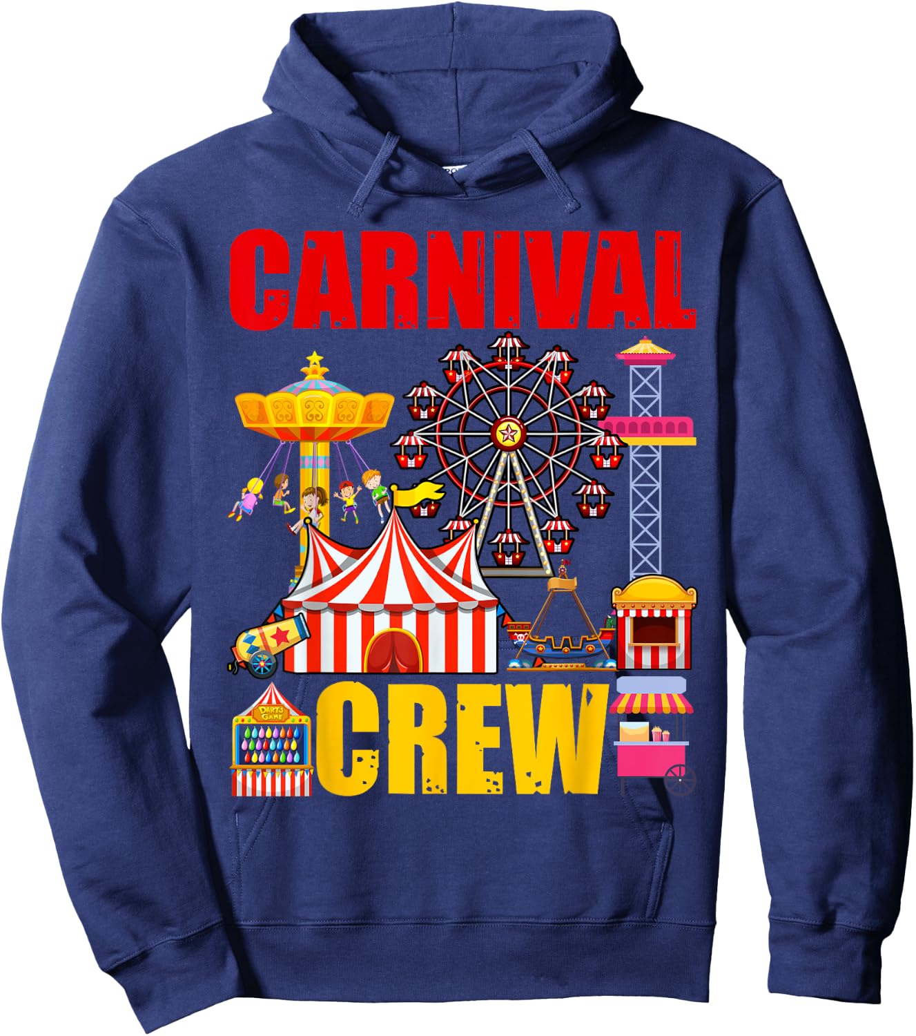 Carnival Crew Funny Circus Staff Costume Circus Theme Party Hoodie - Hoodie | Navy