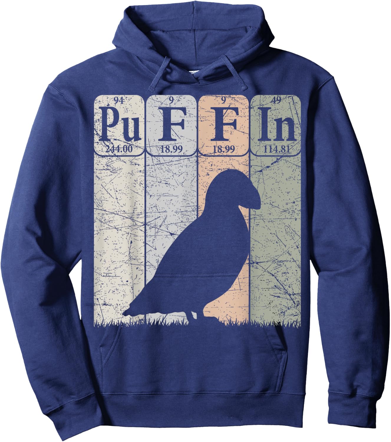 Puffin Periodic Table Elements Birdwatching Ornithology Hoodie - Hoodie | Navy