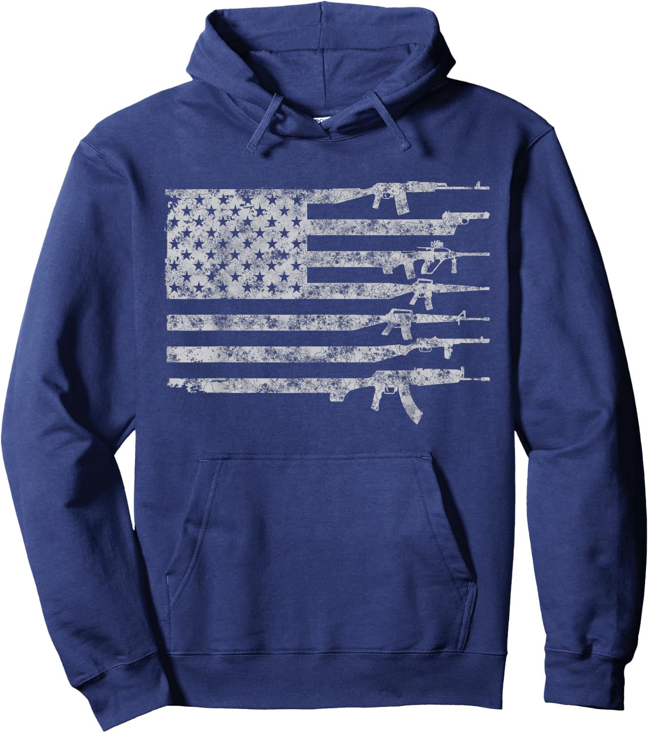 Vintage US American Flag USA Pro Gun Retro for Gun-Owners Women Men Hoodie - Hoodie | Navy