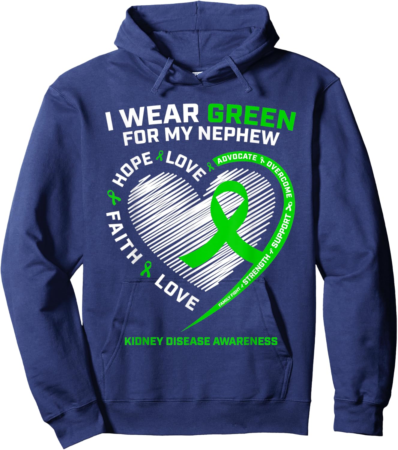 Nephew Kidney Disease Shirts Women Men Awareness Products Hoodie - Hoodie | Navy