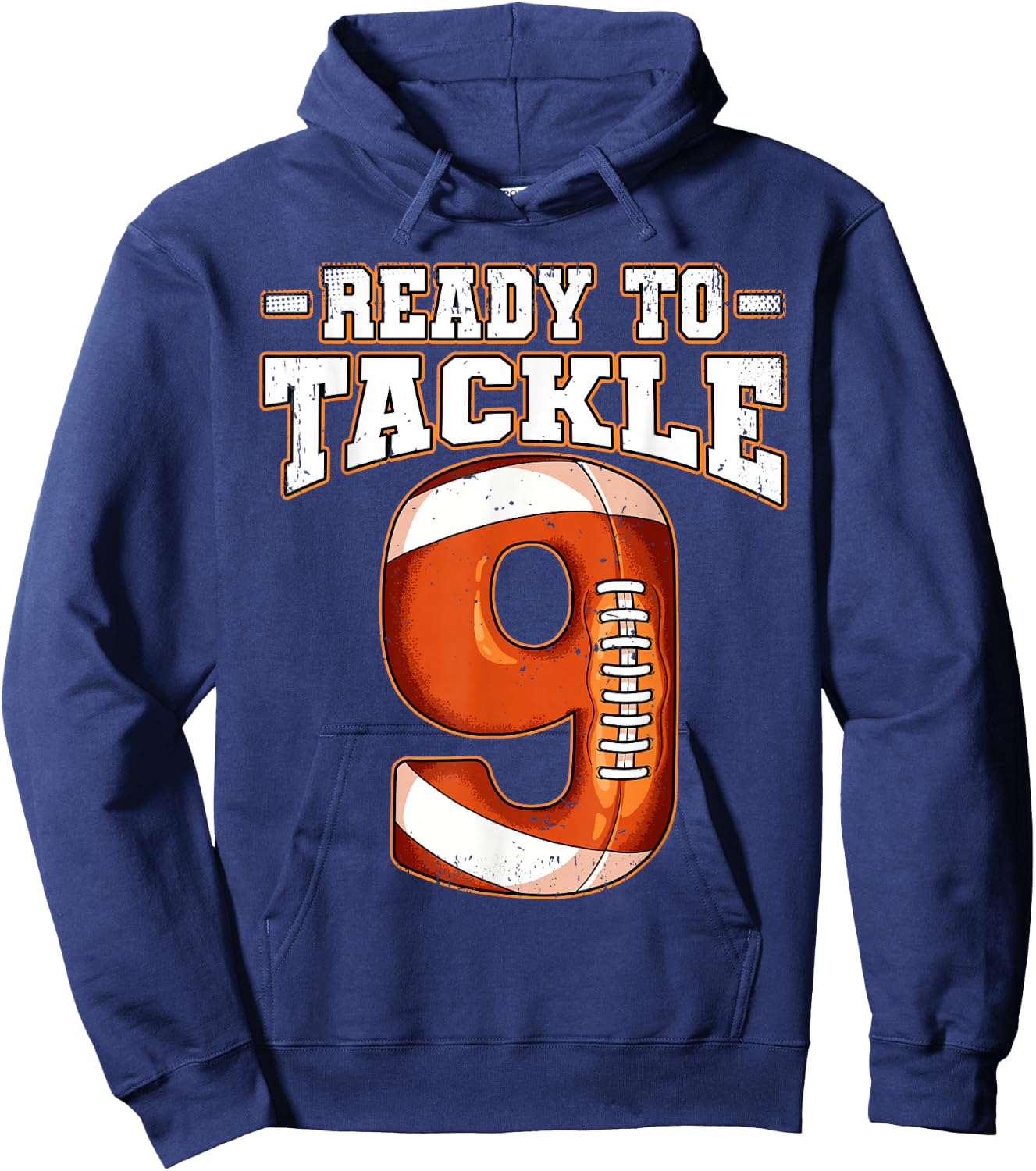 9th Birthday Football Hoodie - Hoodie | Navy