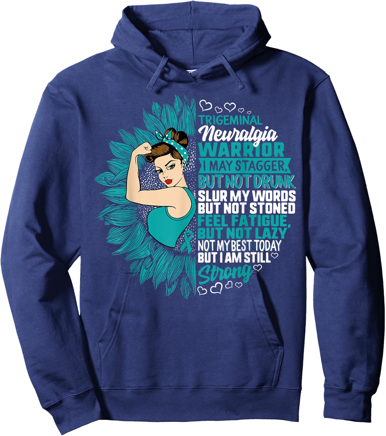 Trigeminal Neuralgia Awareness Not My Best But Strong Woman Hoodie - Hoodie | Navy