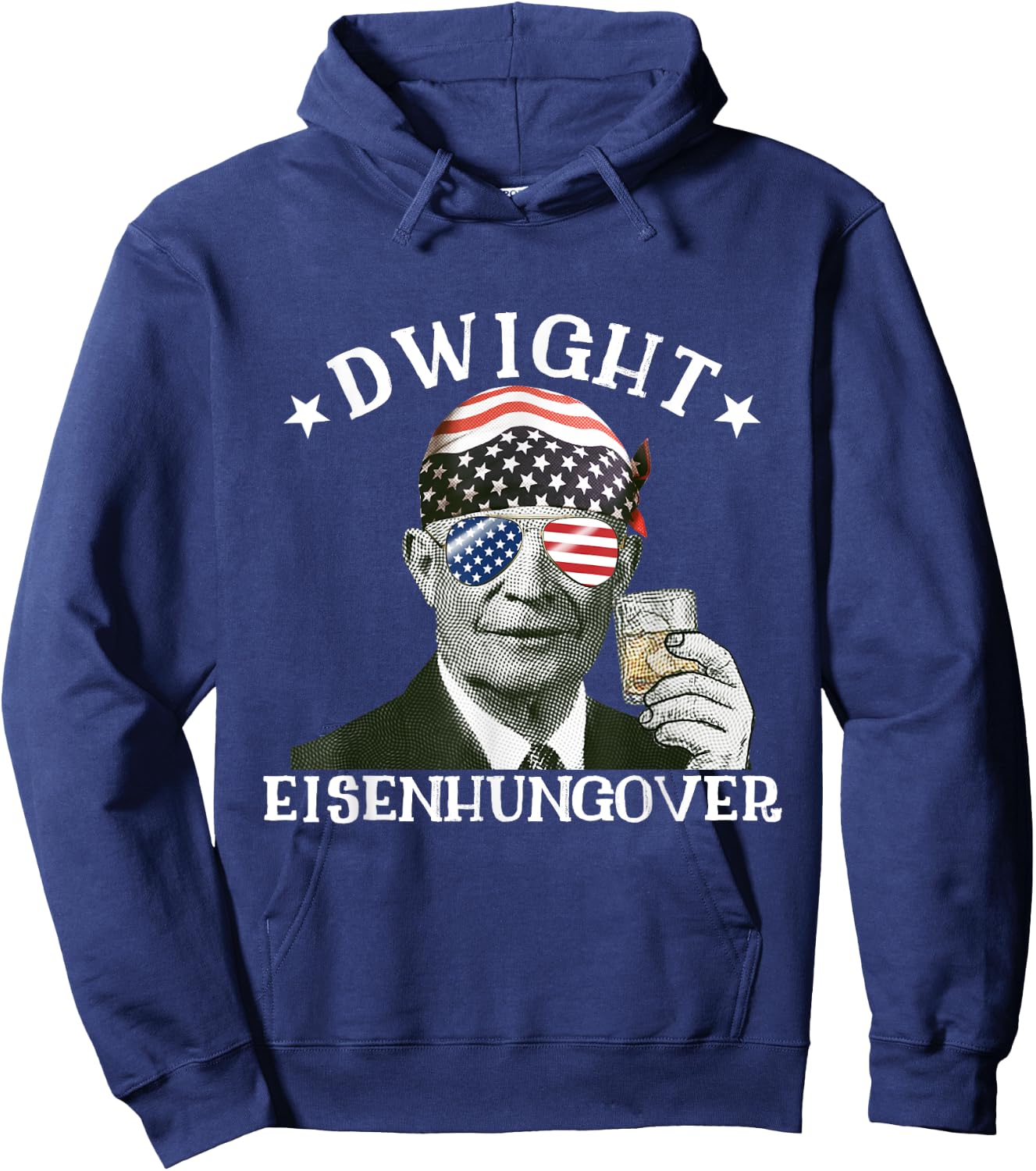 Dwight Eisenhungover Dwight Eisenhower Drinking Presidents Hoodie - Hoodie | Navy