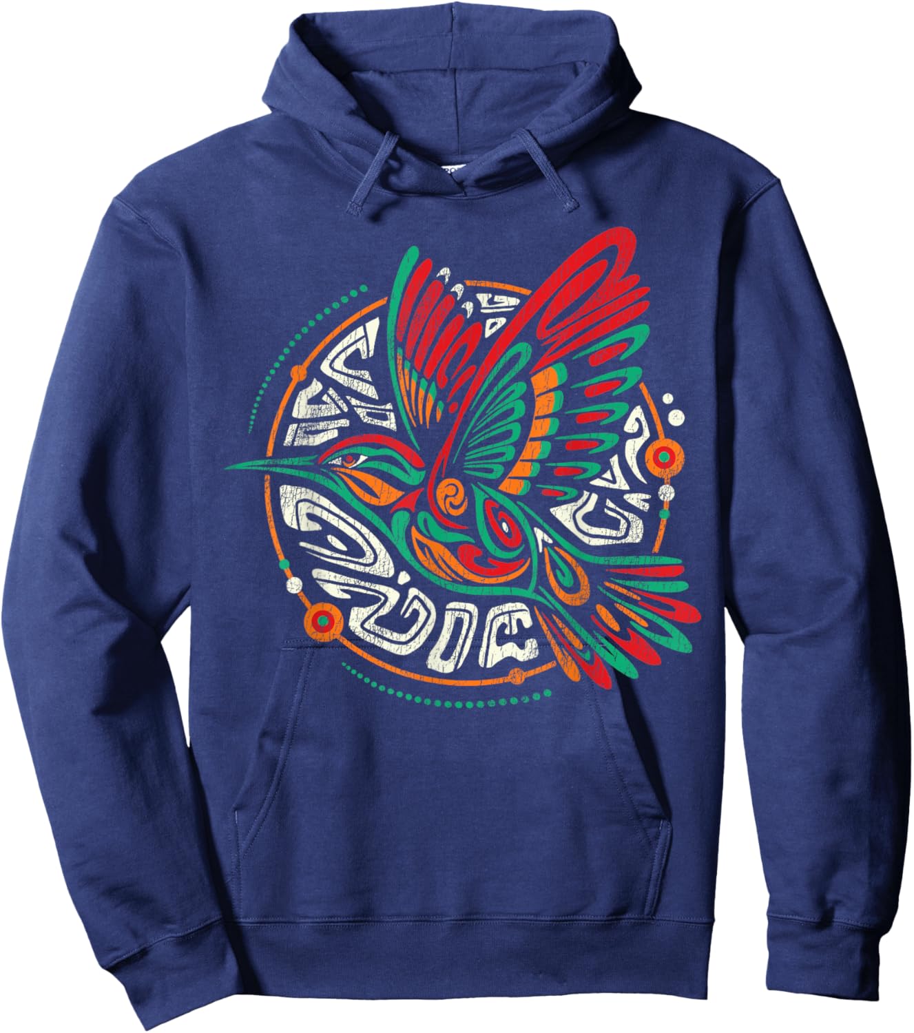 Hummingbird Tribal Art Native American Indian Indigenous Hoodie - Hoodie | Navy