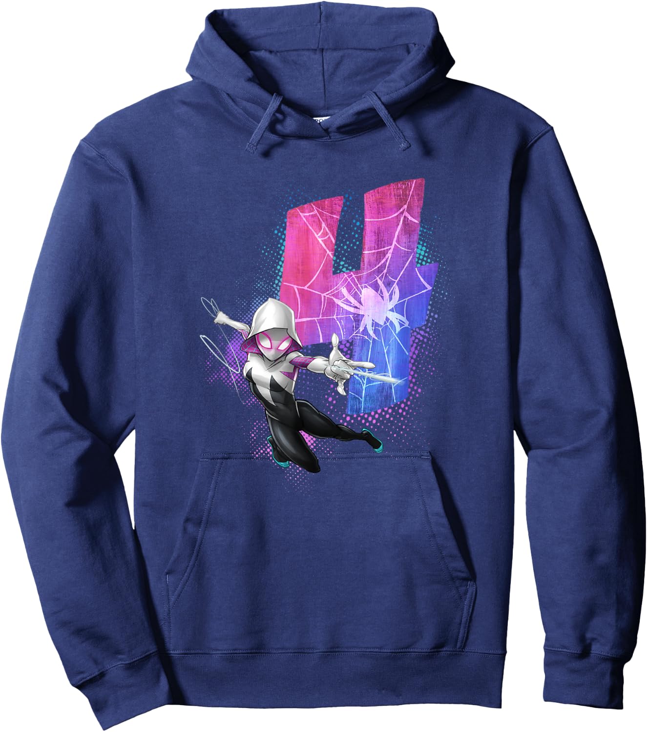 Marvel Ghost-Spider Gwen Stacy 4th Birthday Graphic Hoodie - Hoodie | Navy