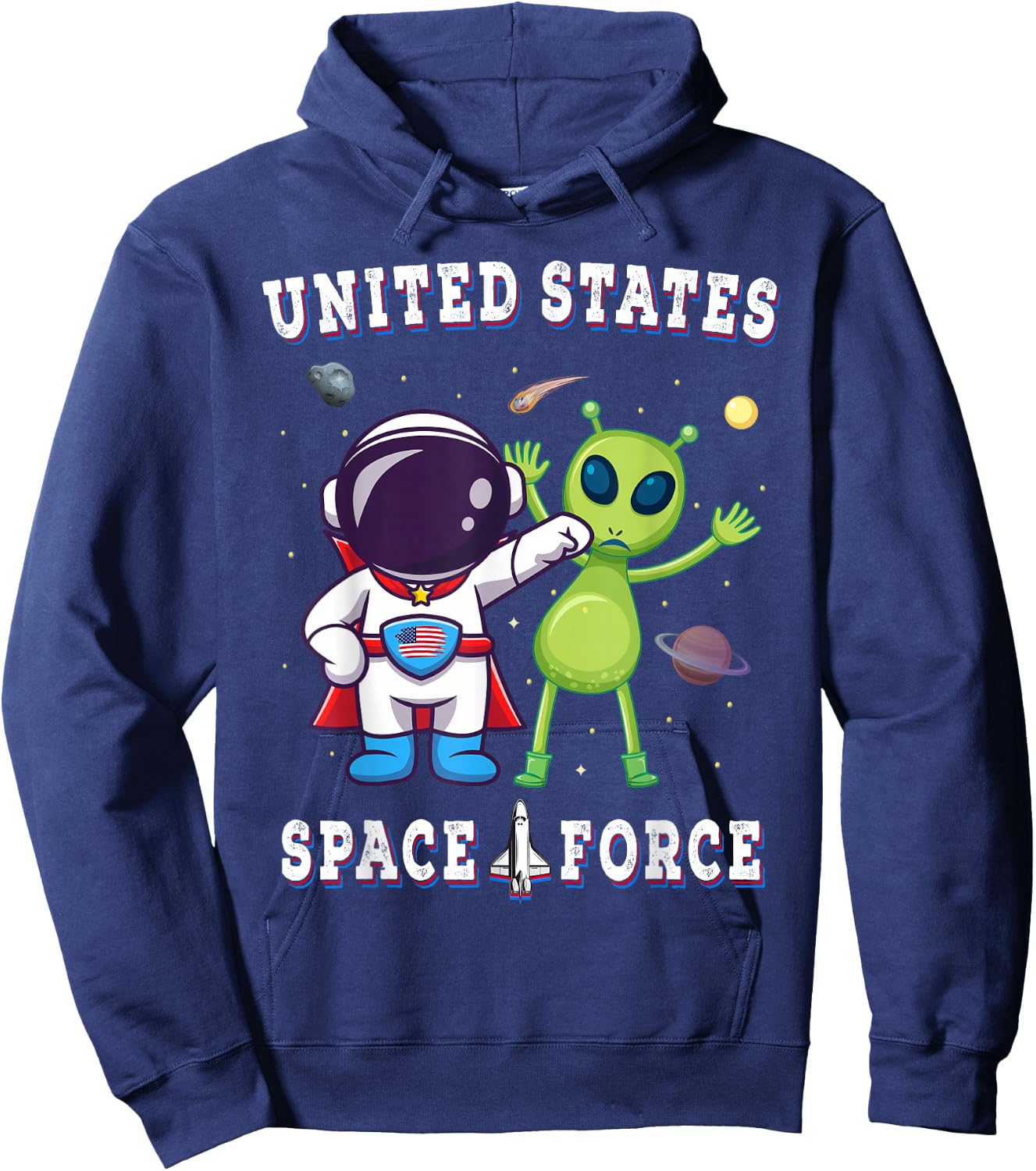 United States Space Force Funny Alien Military Hoodie - Hoodie | Navy