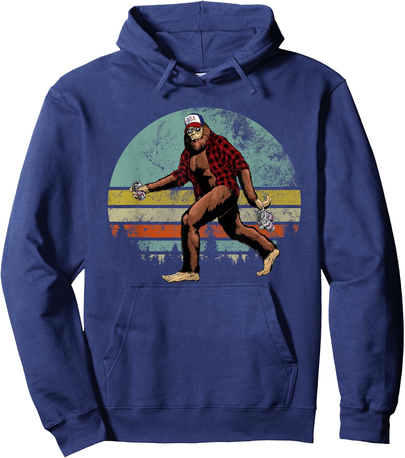 Bigfoot Loves Beer - Beer Me - Funny Bigfoot Beer Sasquatch Hoodie - Hoodie | Navy