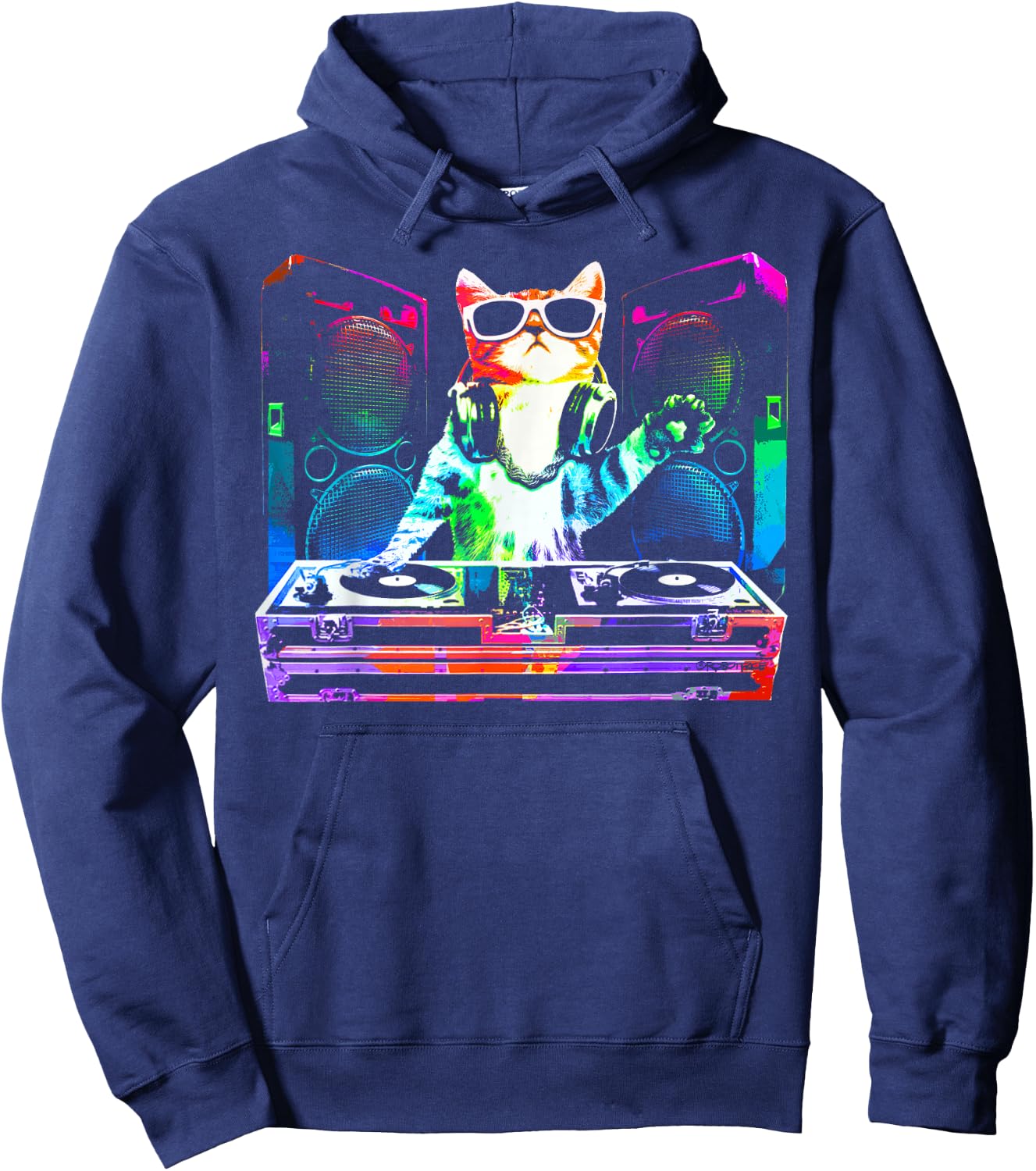 House CAT (New DJ Cat Kitty) Hoodie - Hoodie | Navy