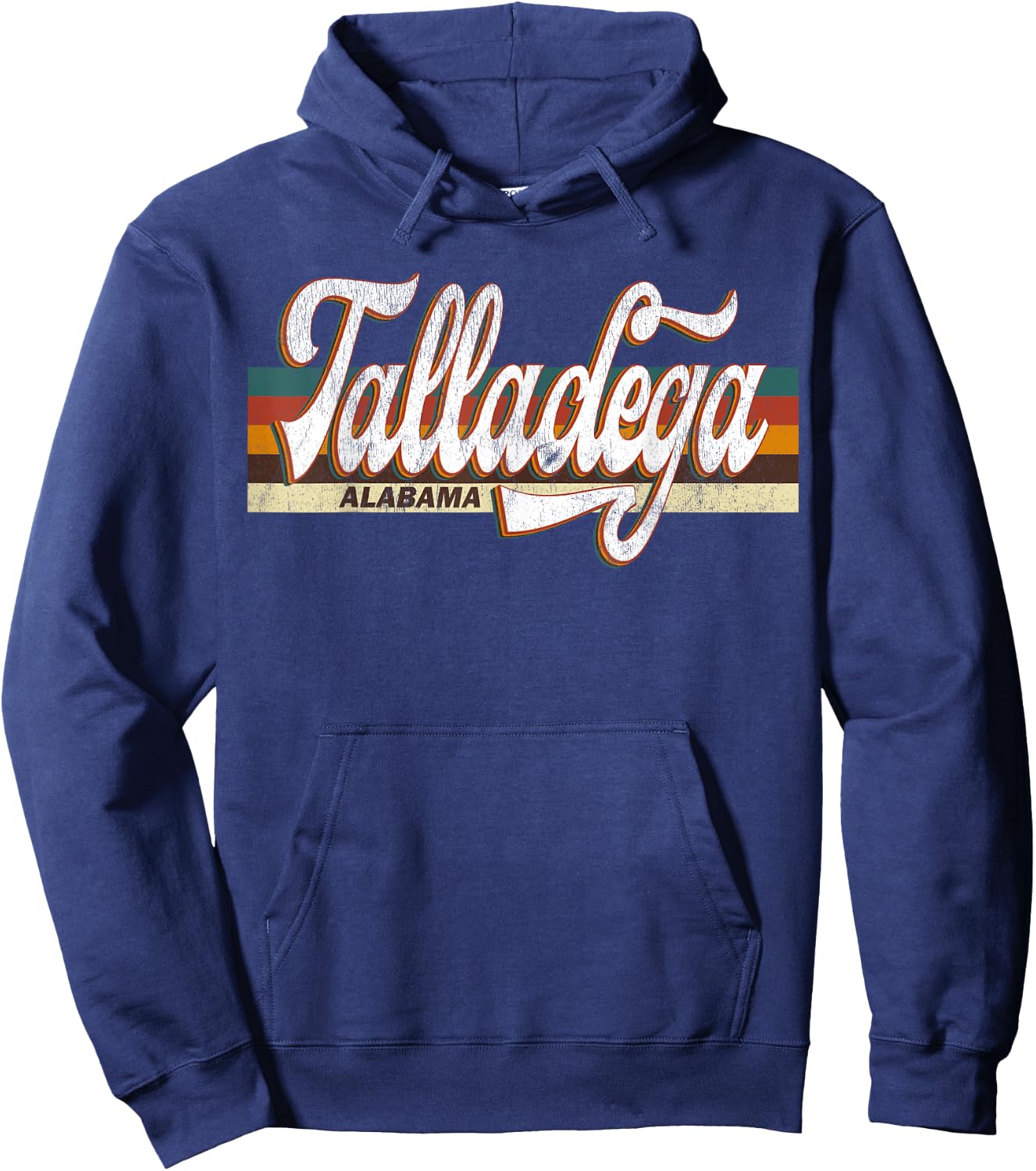 Vintage 80s 70s Talladega Retro Alabama Hoodie - Hoodie | Navy