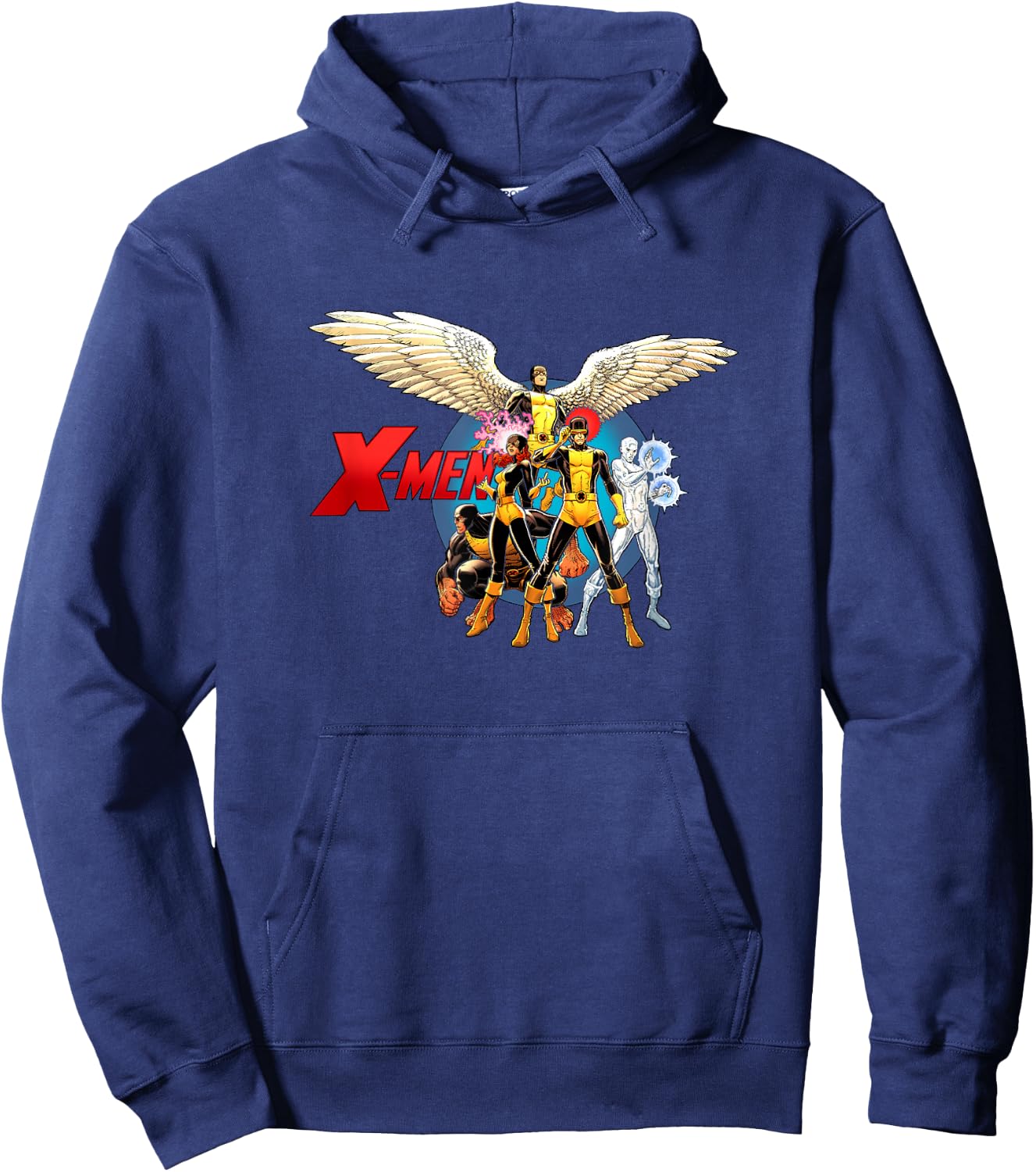 Marvel X-Men Original Team Super Hero Poses Group Shot Hoodie - Hoodie | Navy