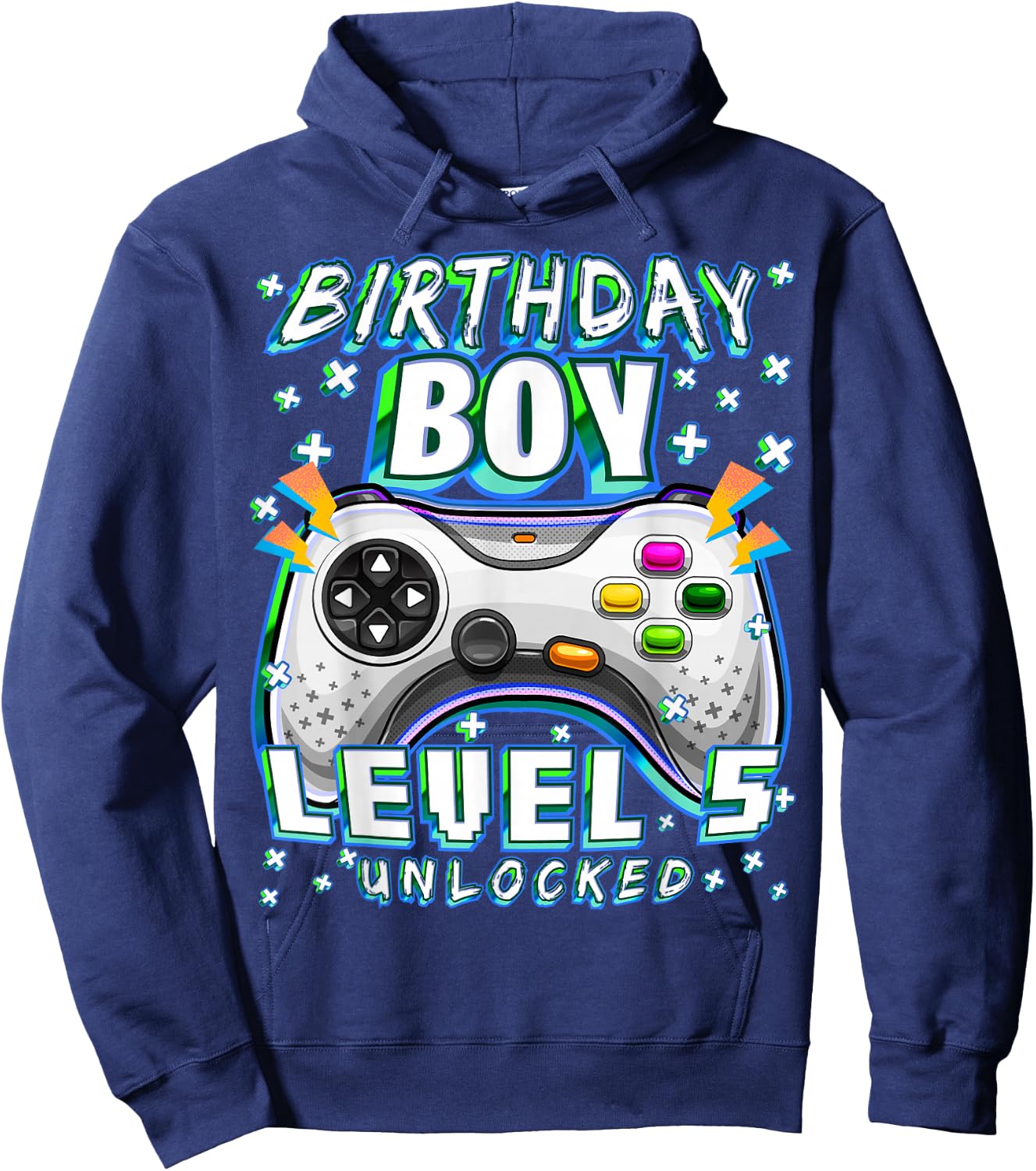Level 5 Unlocked Video Game 5th Birthday Gamer Boys Hoodie - Hoodie | Navy