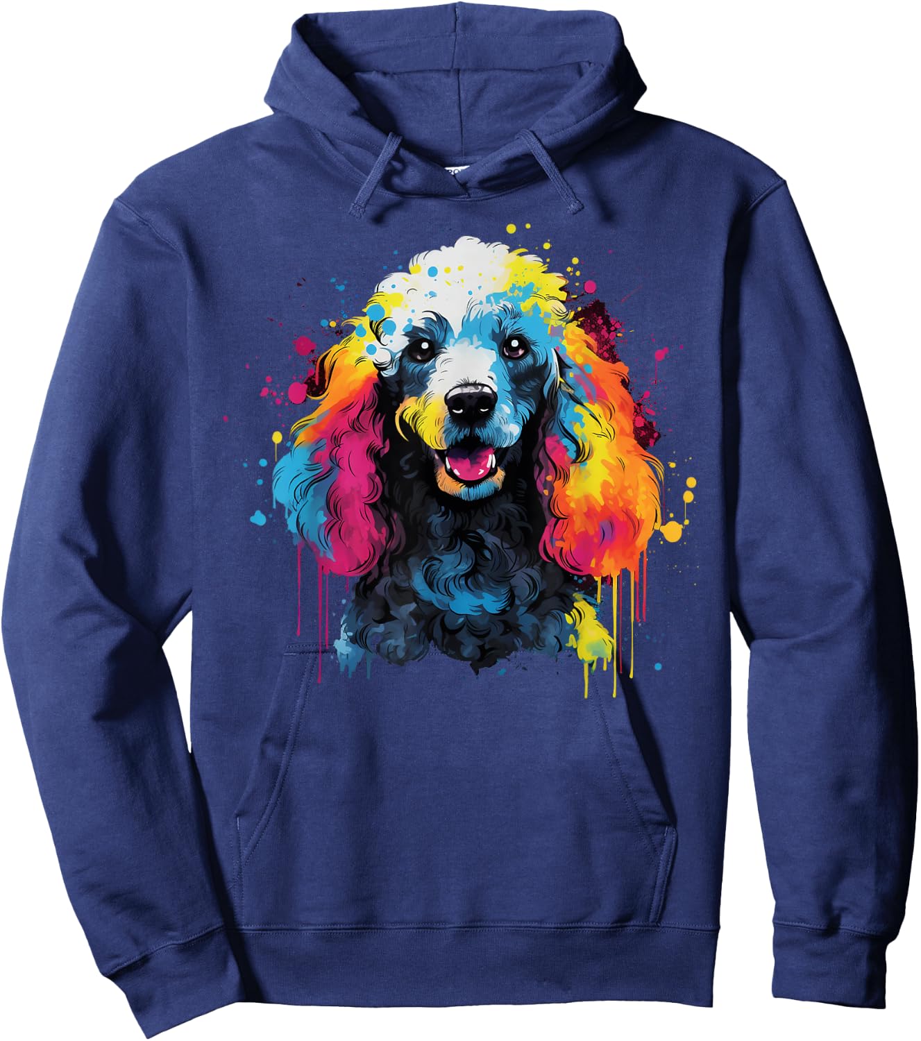 Colorful Poodle Dog Hoodie - Hoodie | Navy