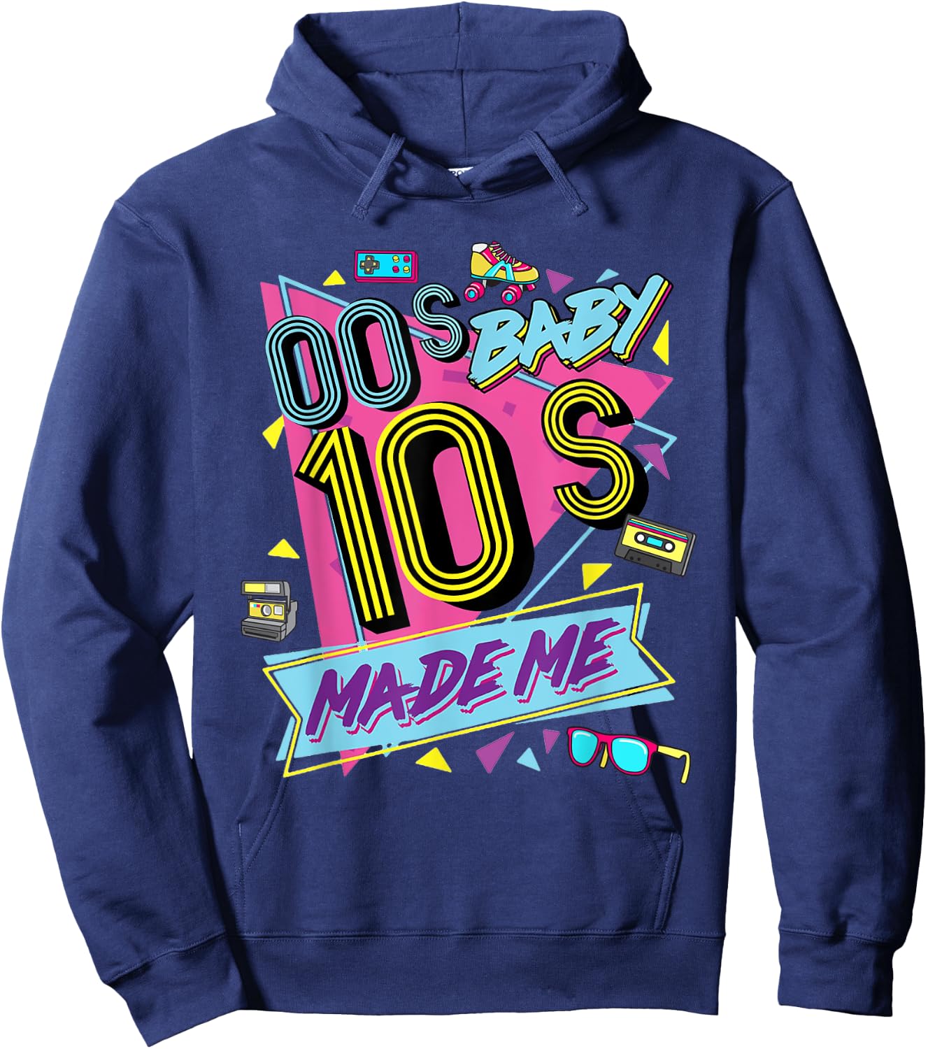 Retro Vintage 00's Baby 10's Made Me Nostalgia Classic Hoodie - Hoodie | Navy