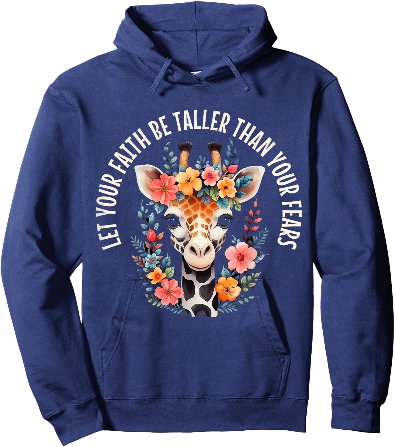 Giraffe Lover Christian Faith Bible Verse Quote Flowers Hoodie - Hoodie | Navy