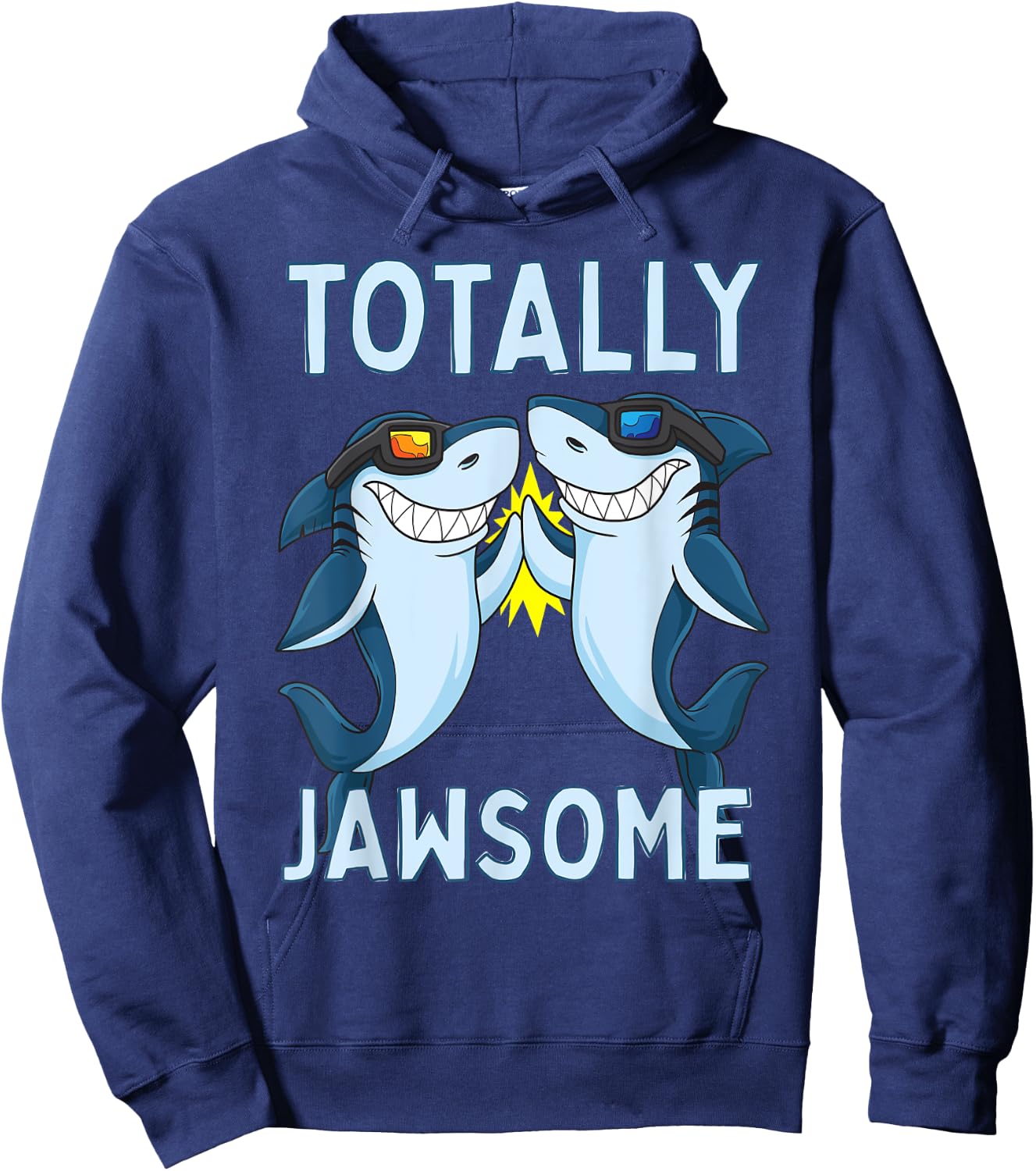 Totally Jawsome Funny Shark Awesome Pun Hoodie - Hoodie | Navy