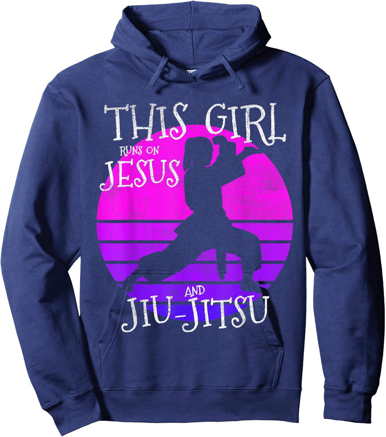 This girl runs on Jesus and Jiu Jitsu shirt Hoodie - Hoodie | Navy