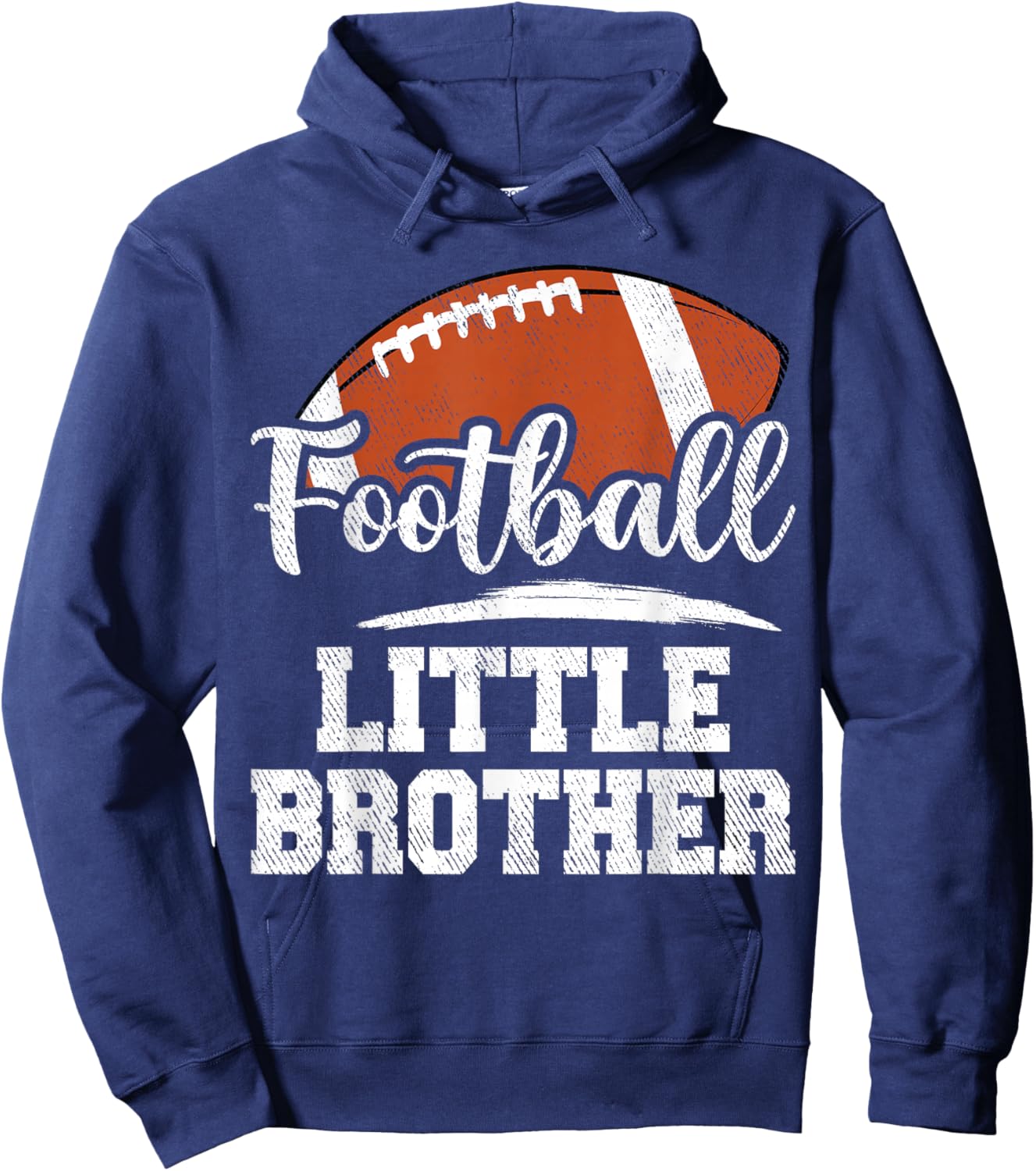 Football Little Brother Football Player Game Day Family Hoodie - Hoodie | Navy