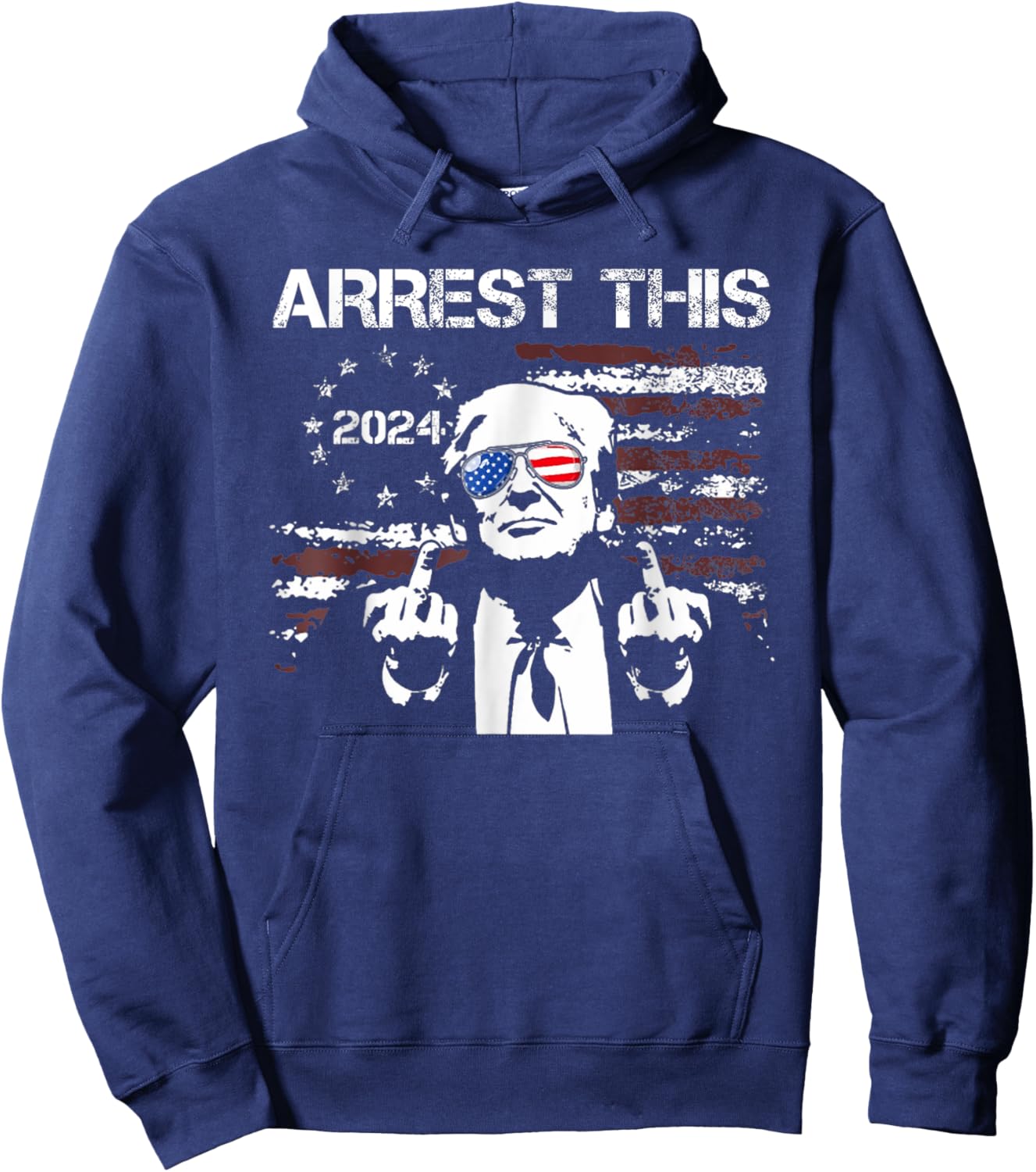 Trump Arrest This American Flag 4th Of July Women Men Hoodie - Hoodie | Navy