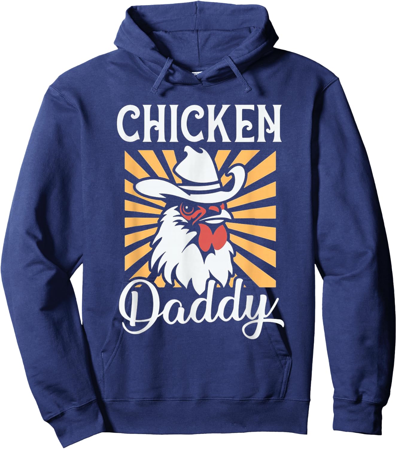 Chicken Daddy Vintage Poultry Farmer Funny Fathers Day Hoodie - Hoodie | Navy