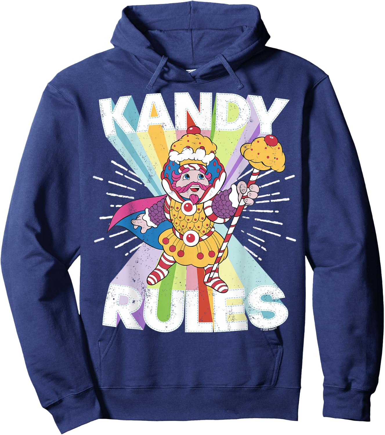 Candy Land Kandy Rules Rainbow King Kandy Vintage Hoodie - Hoodie | Navy