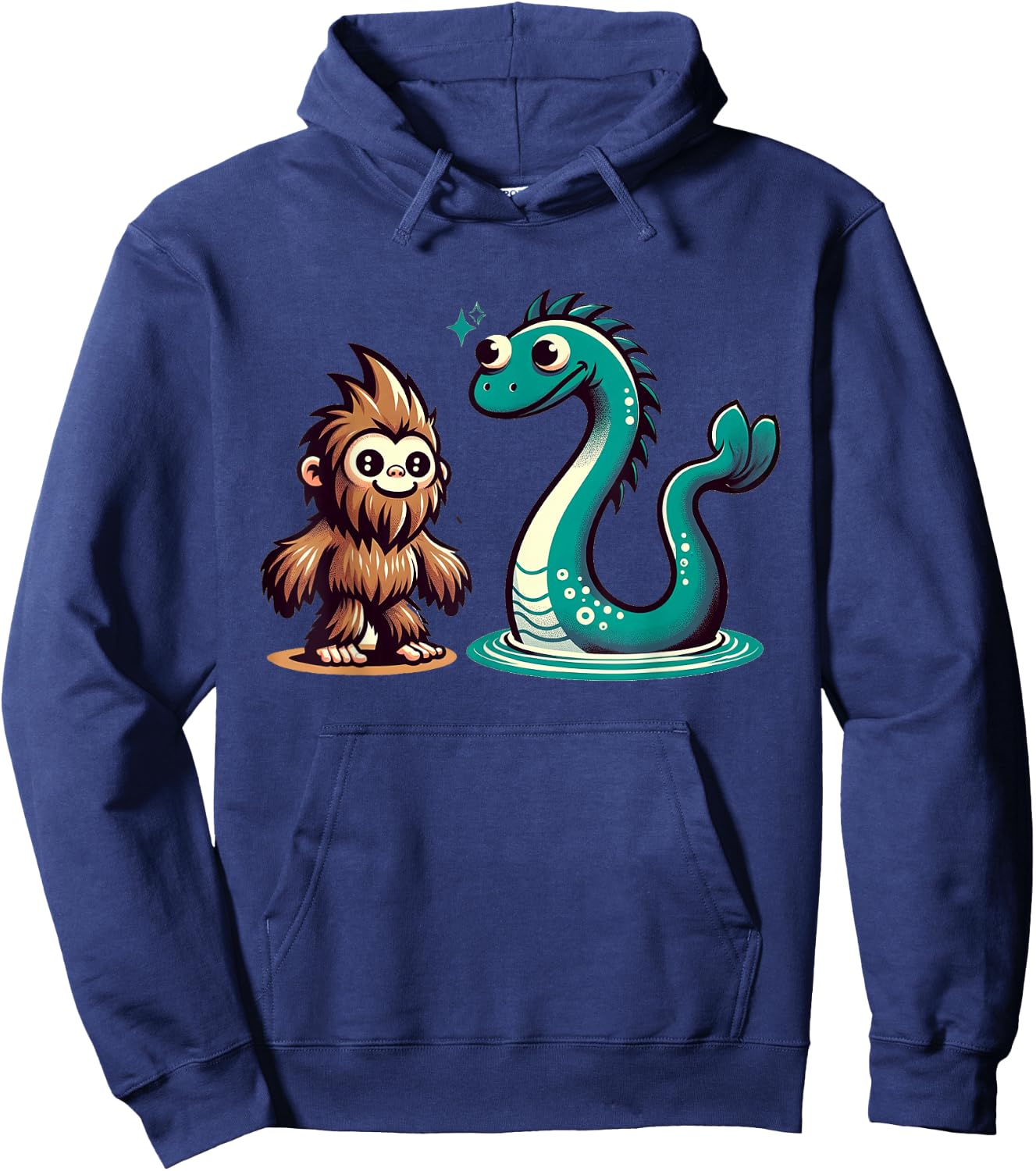 Bigfoot Loch Ness Monster Playdate for Nessie Lovers Kids Hoodie - Hoodie | Navy