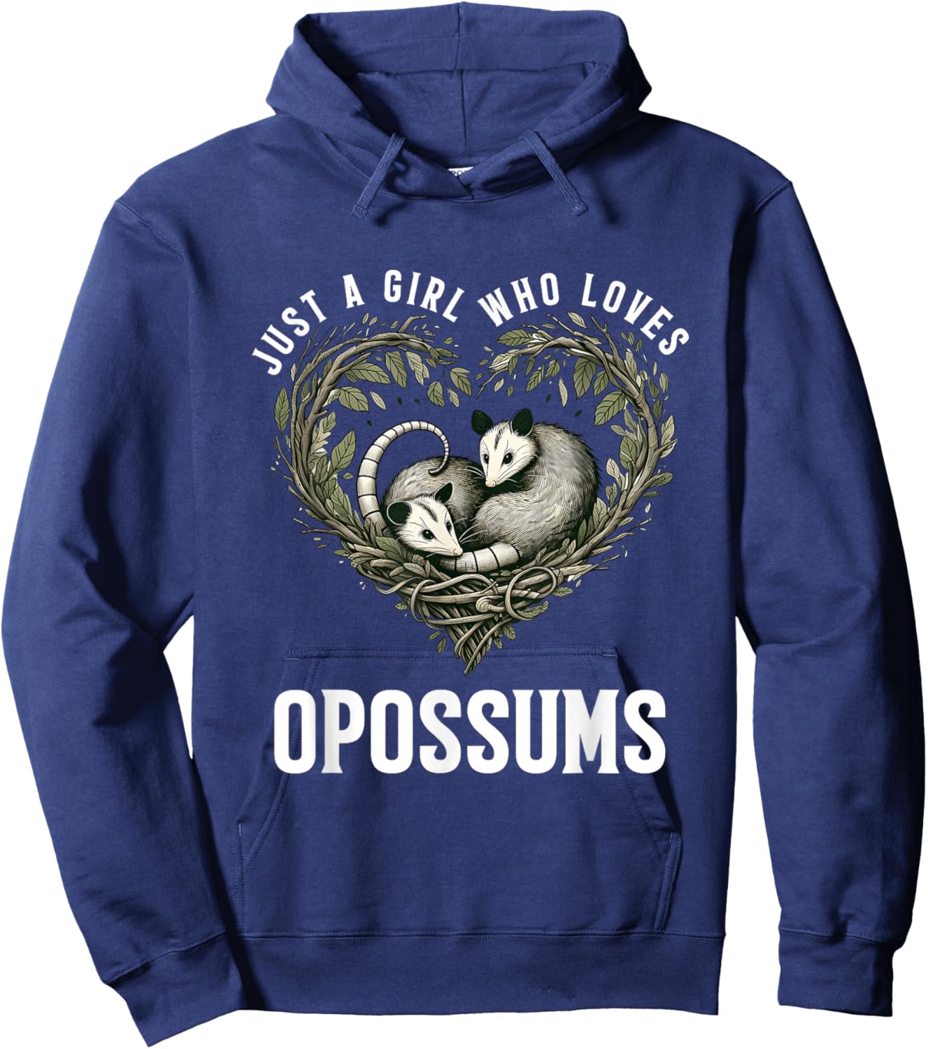 Just Girl Who Loves Opossums I Love Possums Wild Animal Hoodie - Hoodie | Navy
