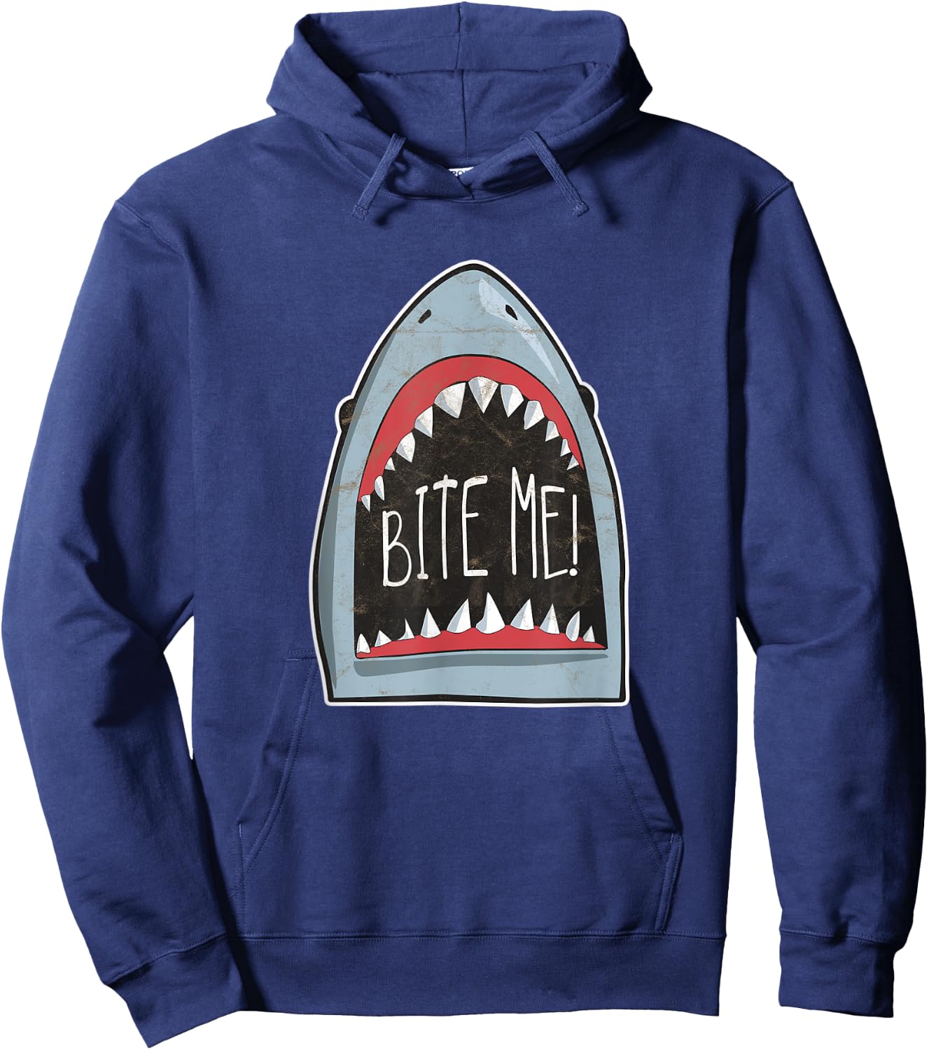 Bite Me Funny Shark Fan Beach Ocean Attire For Summer Hoodie - Hoodie | Navy