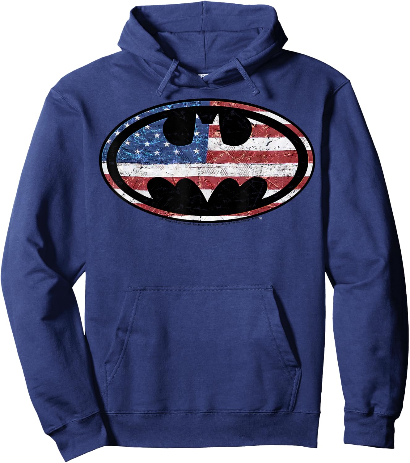 DC Comics Batman Old Glory American Flag Logo Hoodie - Hoodie | Navy
