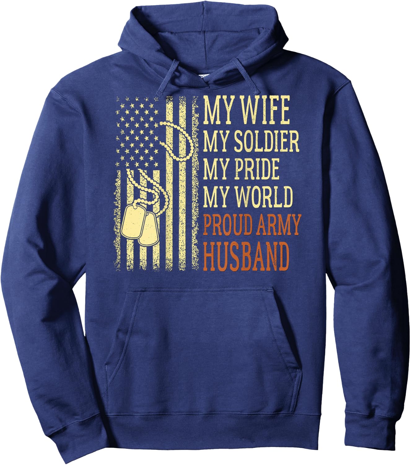 My Wife My Soldier Proud Army Husband Pride Military Spouse Hoodie - Hoodie | Navy