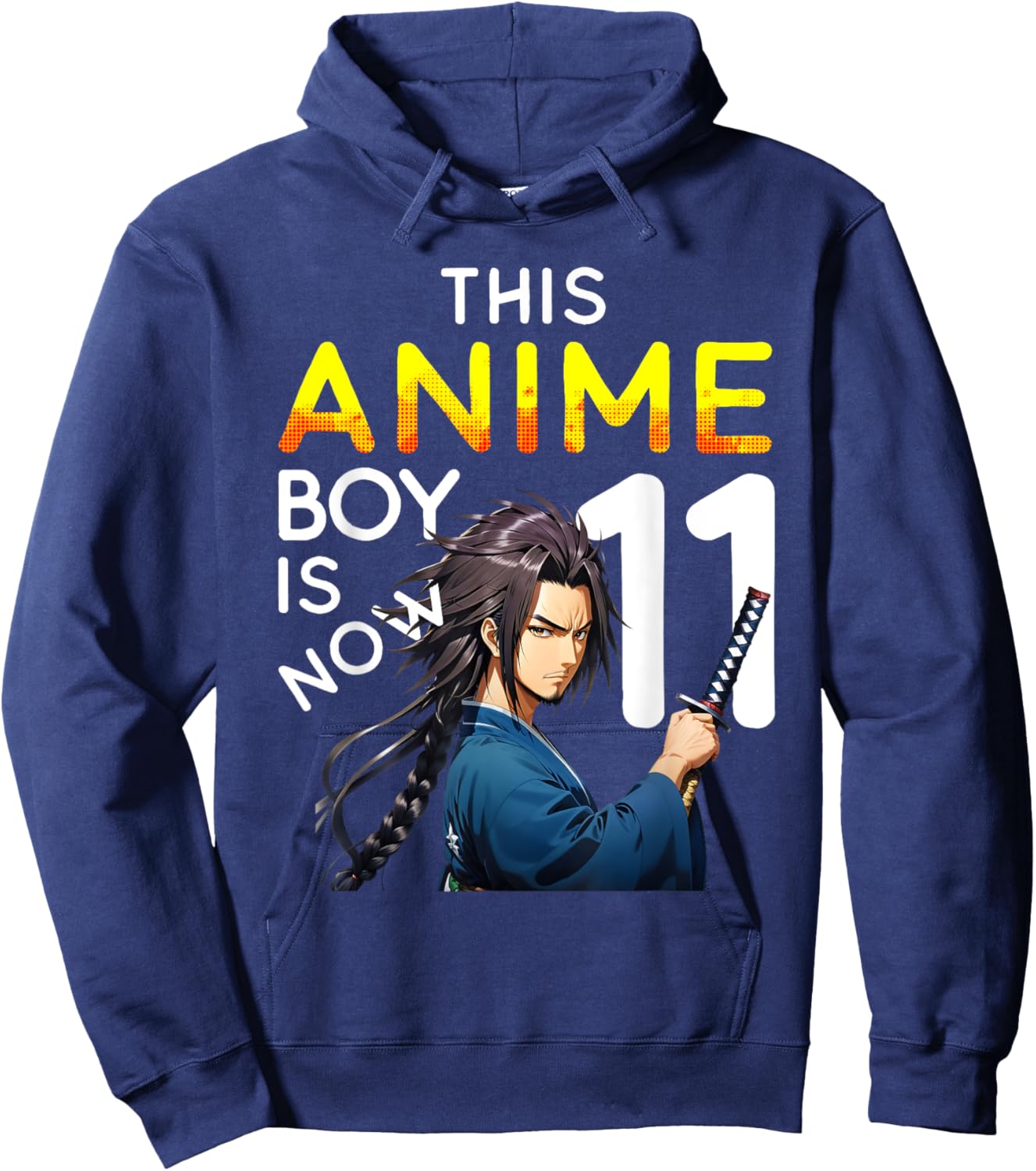 This Anime Boy Is Now 11 Years Old 11th Birthday Kawaii Kids Hoodie - Hoodie | Navy