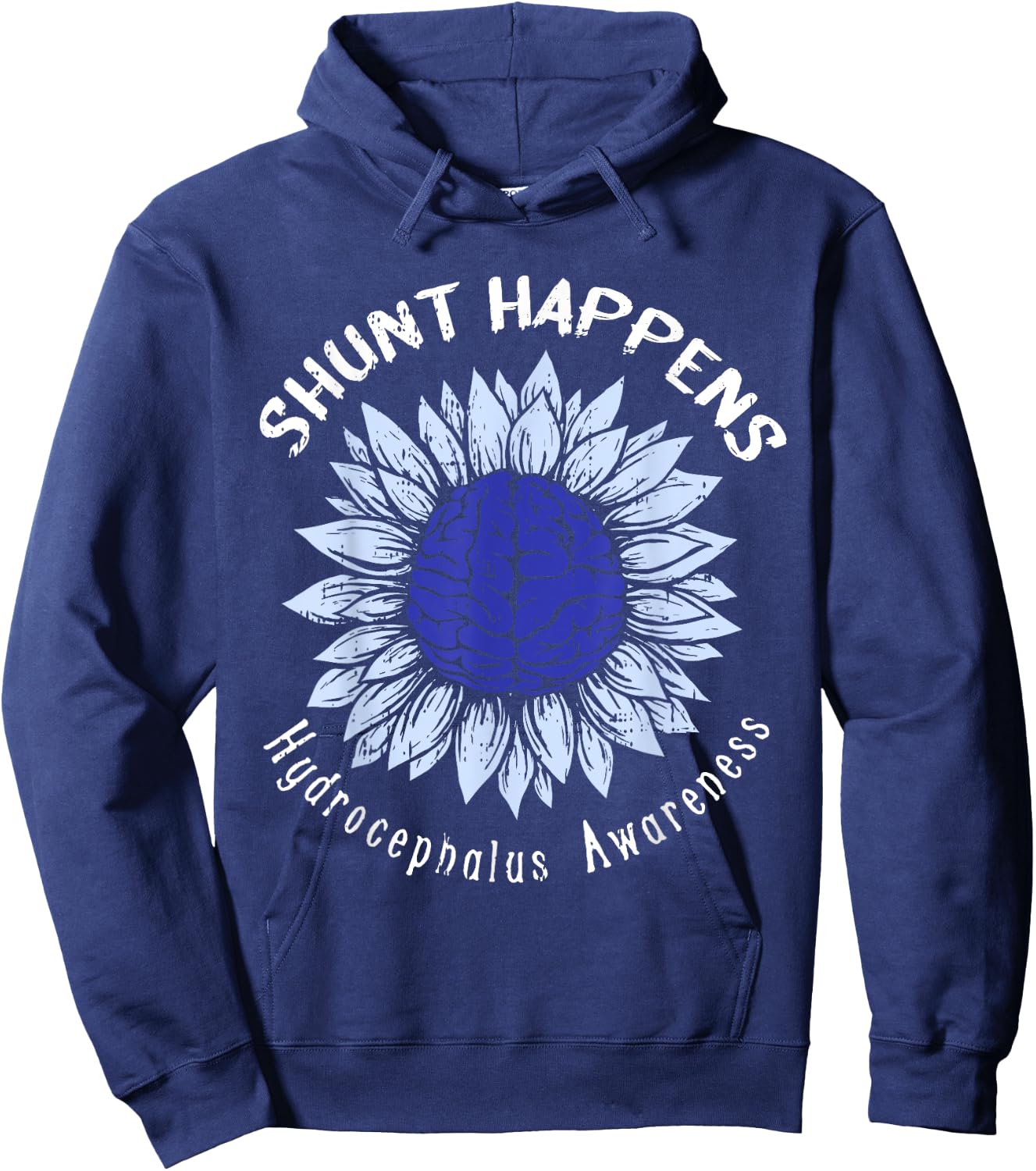Shunt Happens Hydrocephalus Awareness Hydro Warrior Gifts Hoodie - Hoodie | Navy
