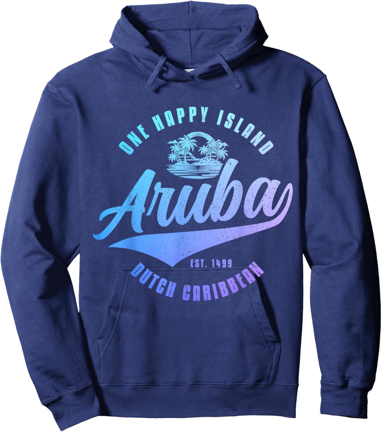 Aruba Happy Island Craibbean Souvenir Pride Vintage Hoodie - Hoodie | Navy