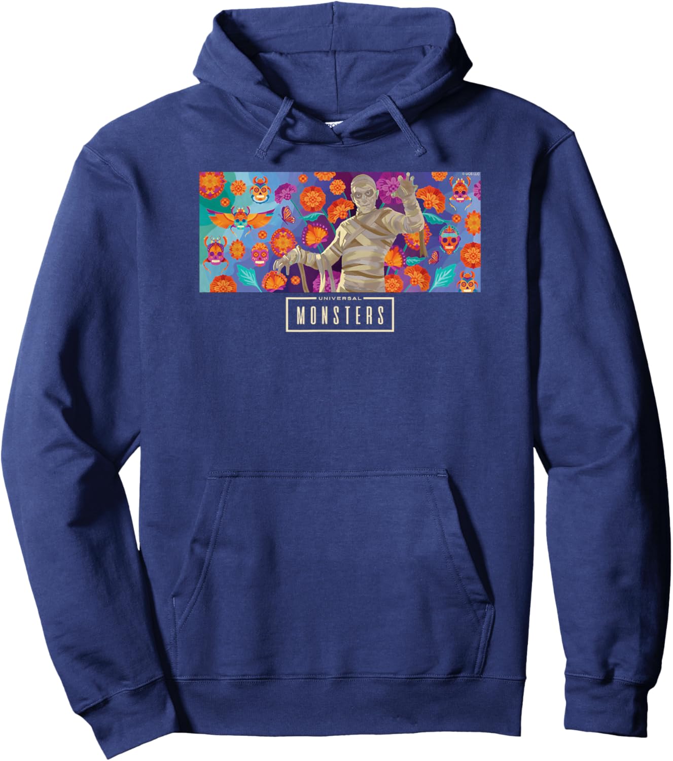 Universal Monsters The Mummy Día De Los Muertos Hoodie - Hoodie | Navy