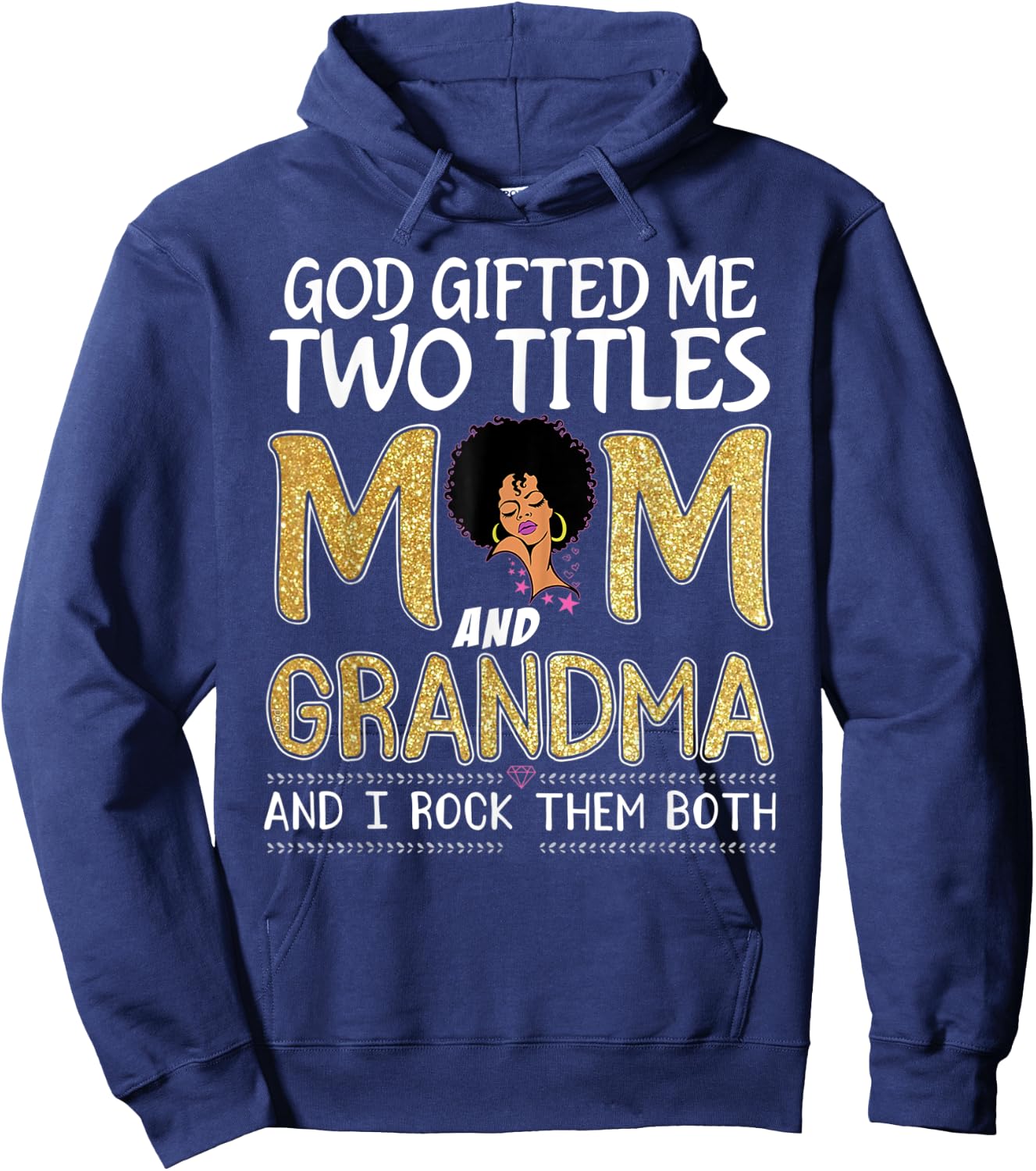 God gifted me two titles mom and grandma leopard mothers day Hoodie - Hoodie | Navy
