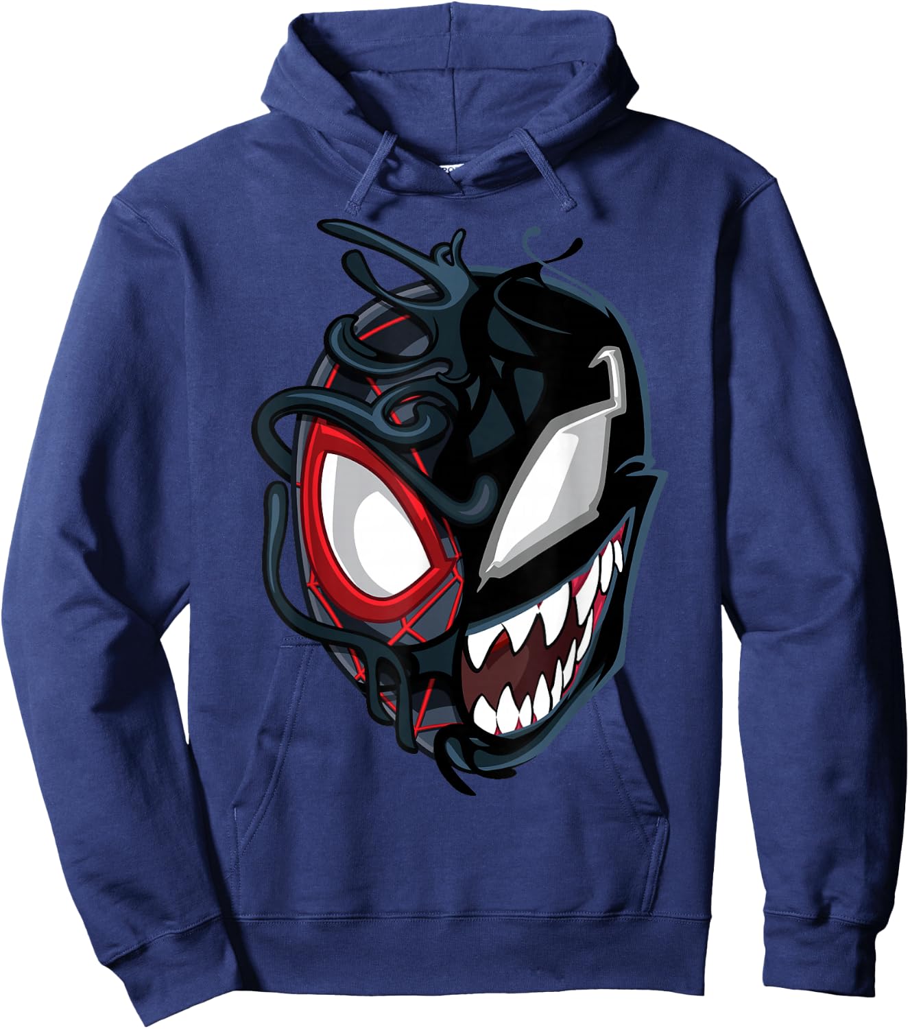 Marvel Spider-Man Maximum Venom Miles Morales Big Face Hoodie - Hoodie | Navy