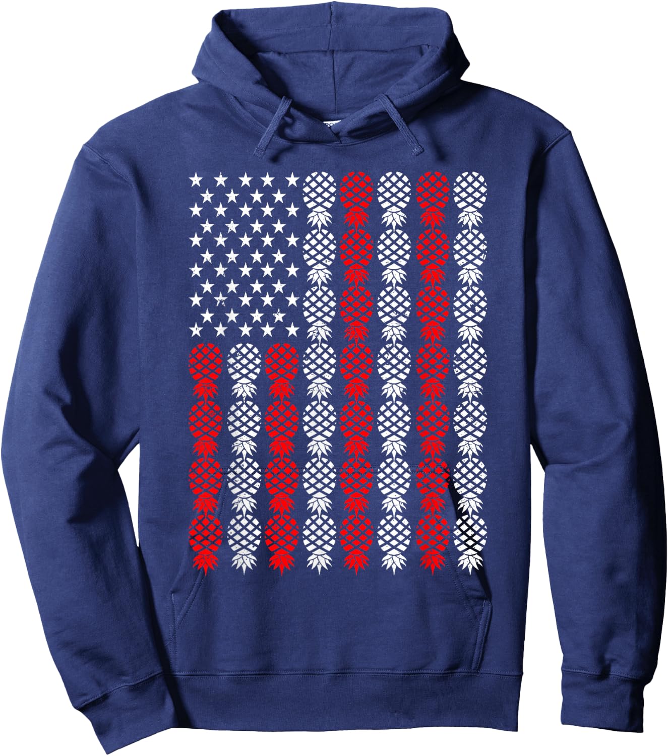 Upside Down Pineapple US Flag Swinger USA Patriotic Hoodie - Hoodie | Navy