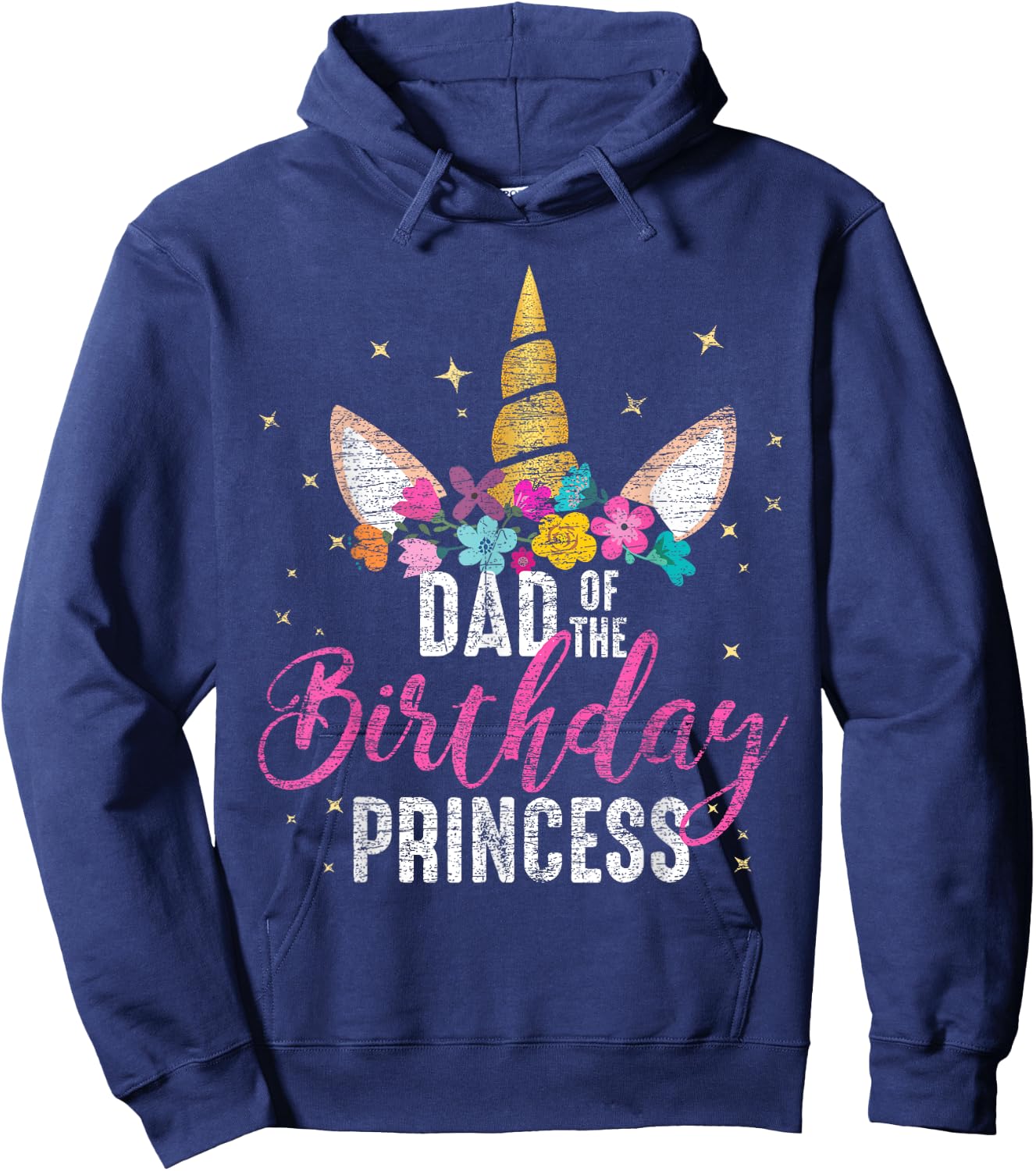 Dad Of The Birthday Princess Father Gifts Unicorn Birthday Hoodie - Hoodie | Navy