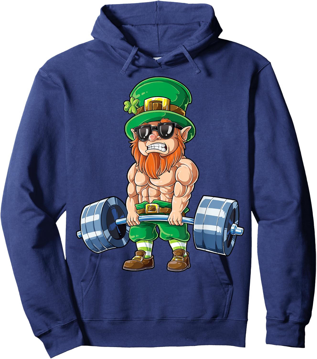 Leprechaun St Patrick's Day Weightlifting Deadlift Fitness Hoodie - Hoodie | Navy
