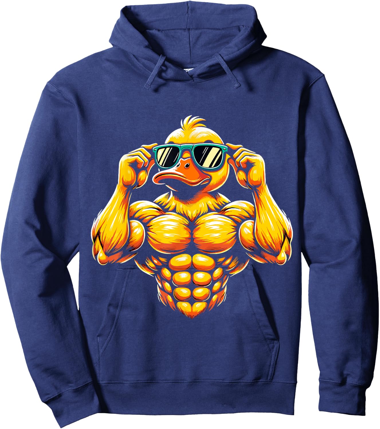 cool Rubber Duck Muscular Fitness Gym Duck Hoodie - Hoodie | Navy