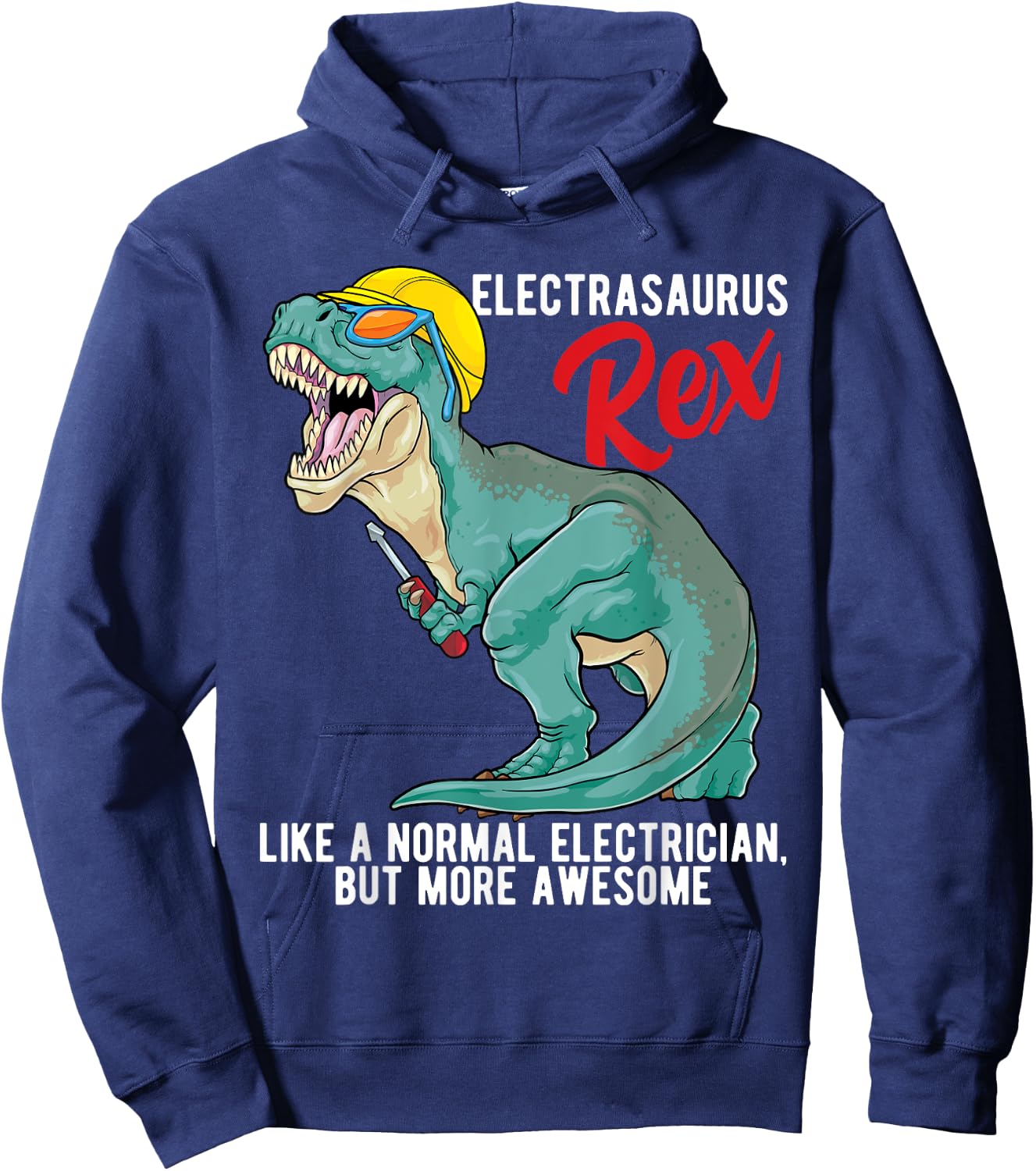 Dinosaur Shirt Electrasaurus Rex Electrician Dinosaur Hoodie - Hoodie | Navy