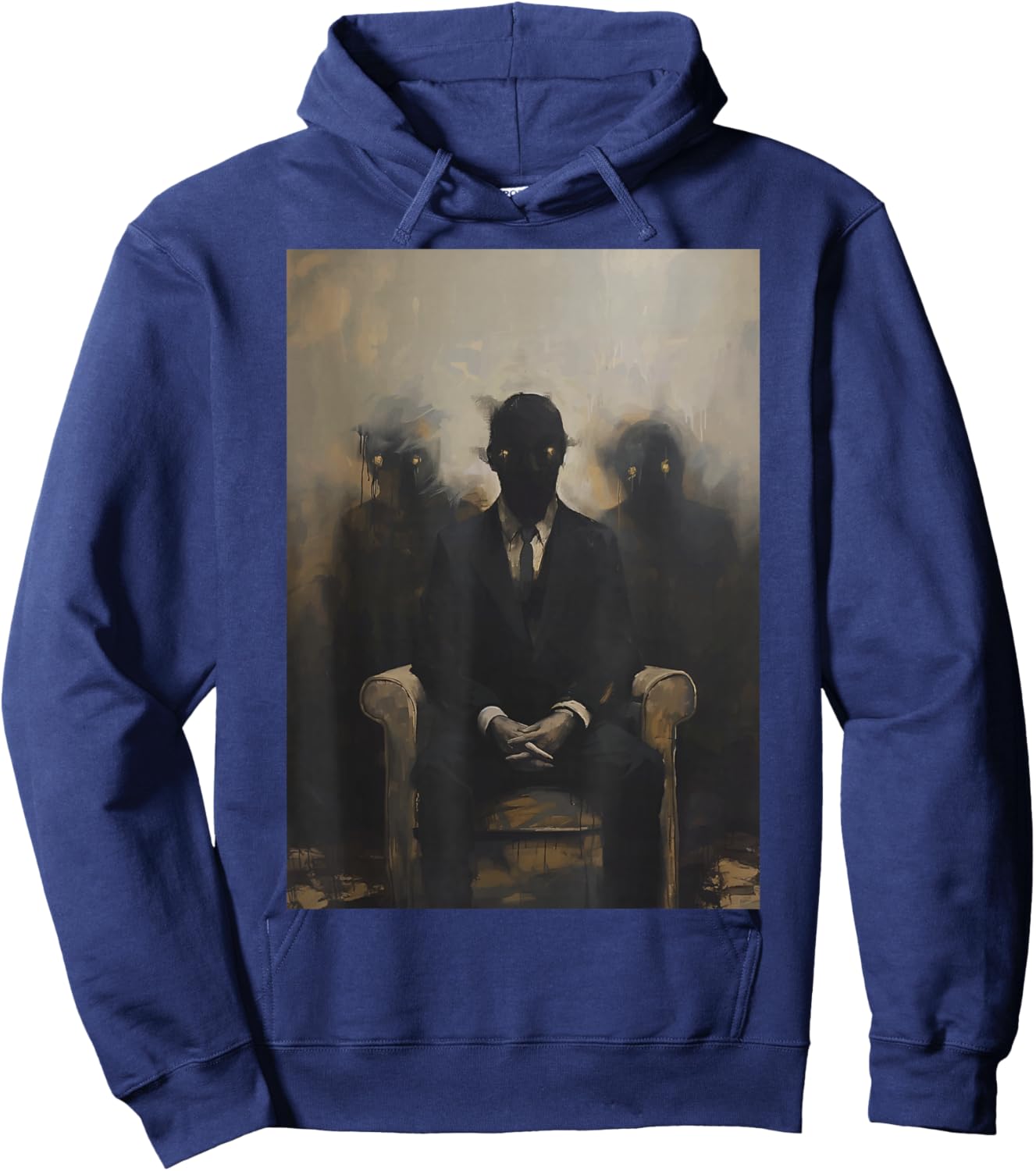 Creepy Occult Horror Dark Conspiracy Gothic Alt Demon Art Hoodie - Hoodie | Navy